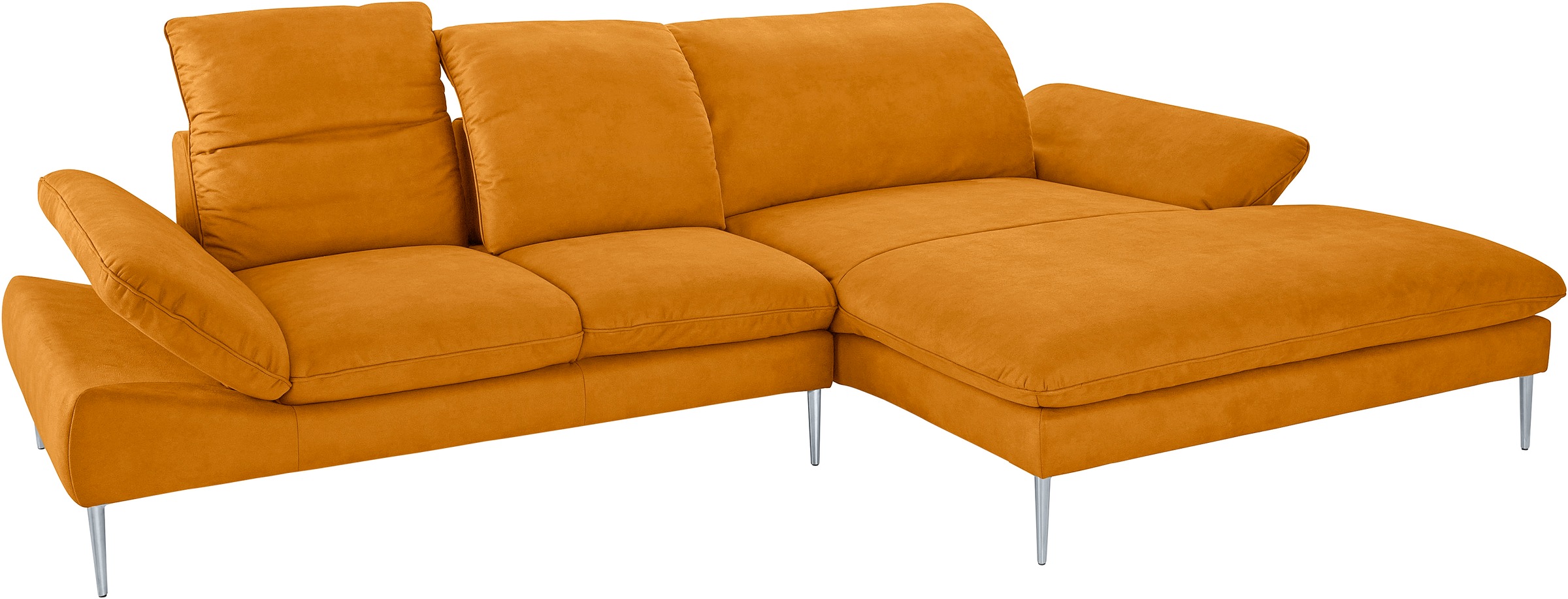 W.SCHILLIG Ecksofa »enjoy&MORE, Designsofa, elegant und bequem, L-Form«, mit Sitztiefenverstellung, Füße silber matt, Breite 310 cm