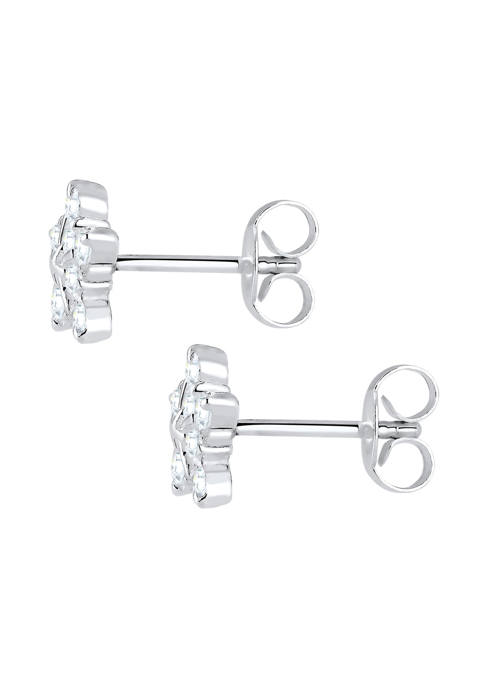 Elli Paar Ohrstecker »Schneeflocke Winter Zirkonia 925er Sterling Silber«