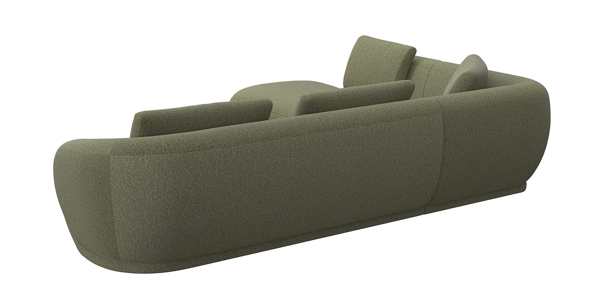 FLEXLUX Ecksofa »Torino, rund, L-Form, Sofa-Ecke mit Ottomane«, Modernes, organisches Sofa-Design, Kaltschaum, Wellenunterfederung