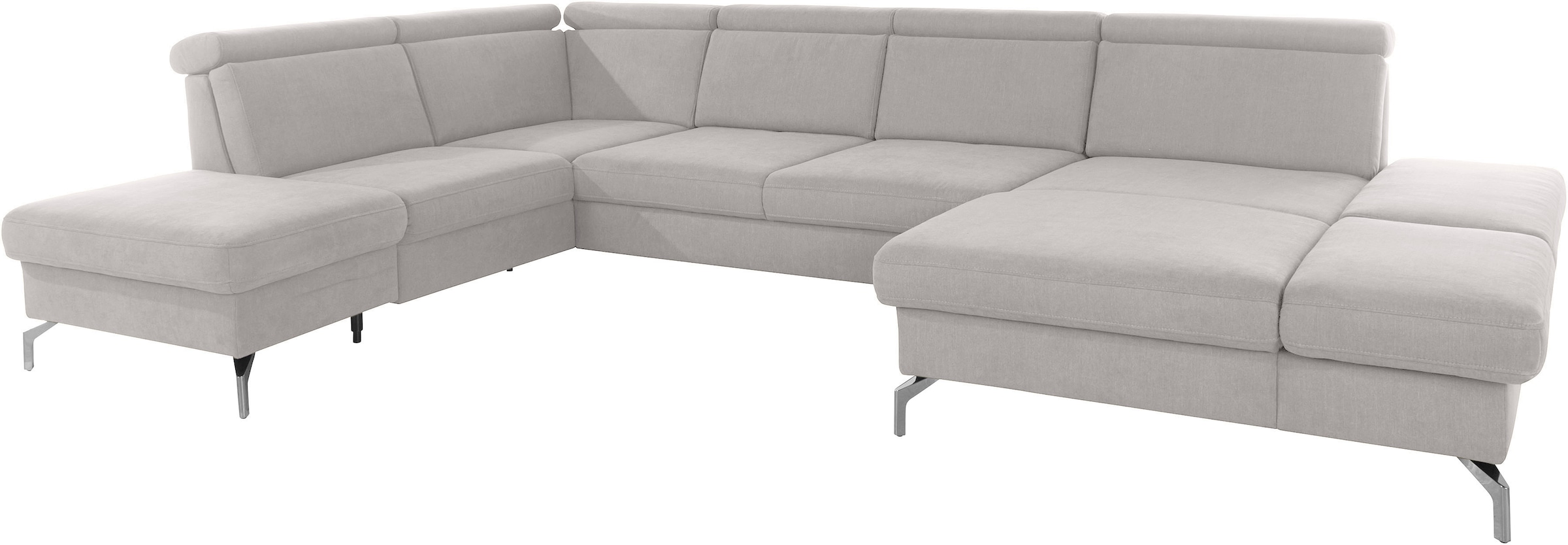 sit&more Wohnlandschaft »Brisbane U-Form«, Fußhöhe 15 cm, inklusive Sitztiefen-, Armteil- und Kopfteilverstellung