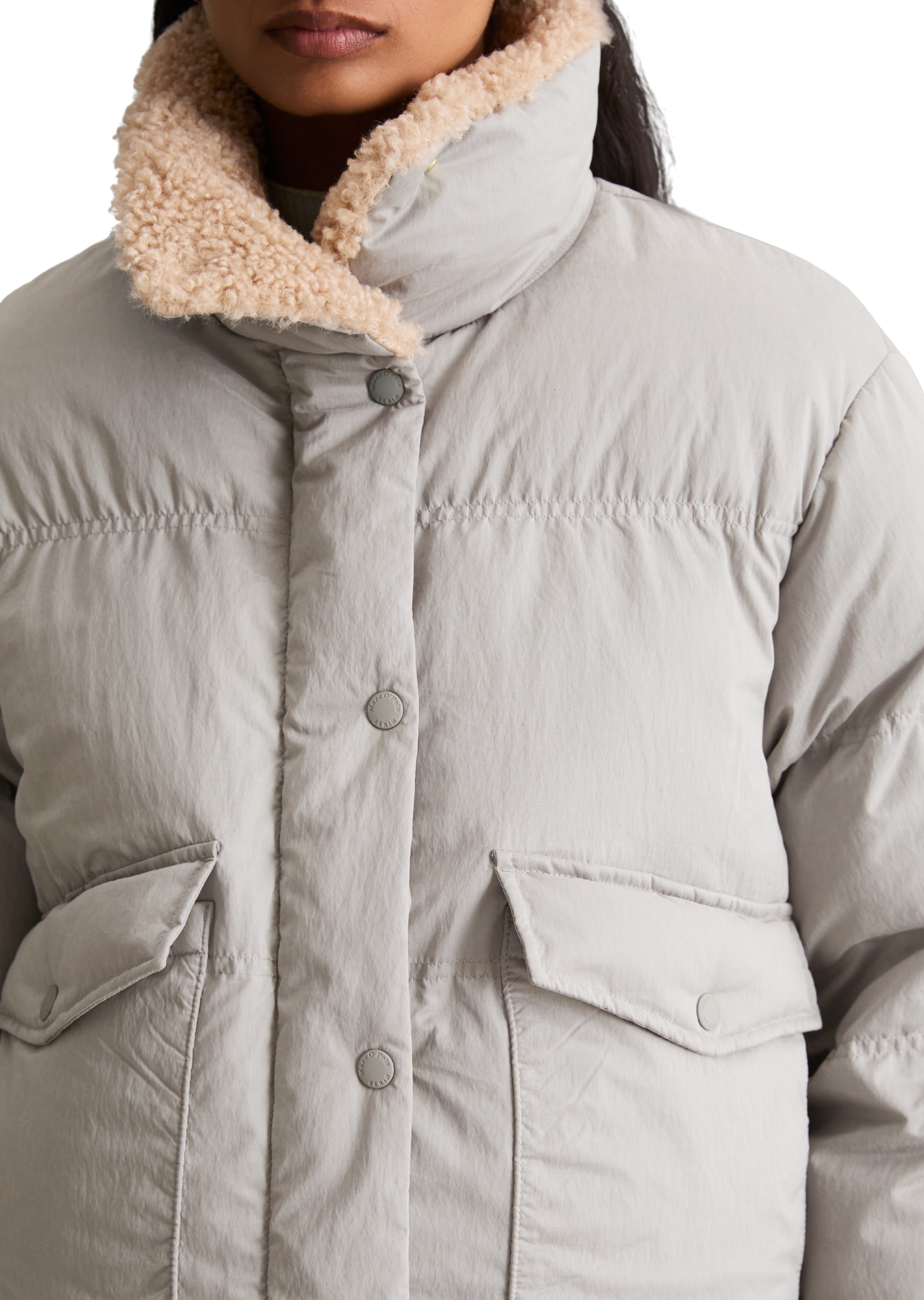 Marc O'Polo DENIM Outdoorjacke regular mit weichem Teddyplüschkragen