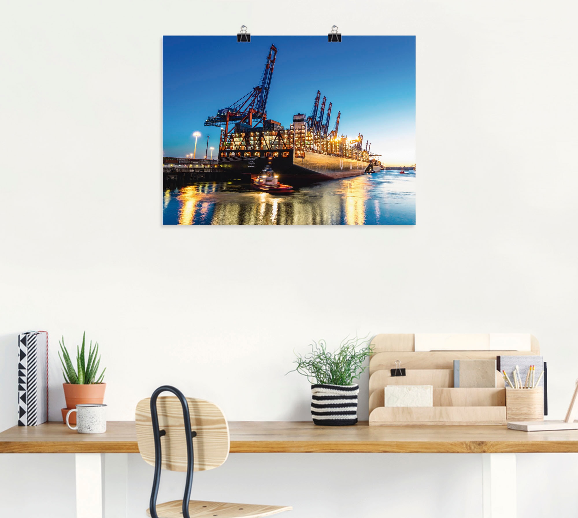 Artland Wandbild »Hamburg Hafen«, Deutschland, (1 St.), als Leinwandbild, P günstig online kaufen