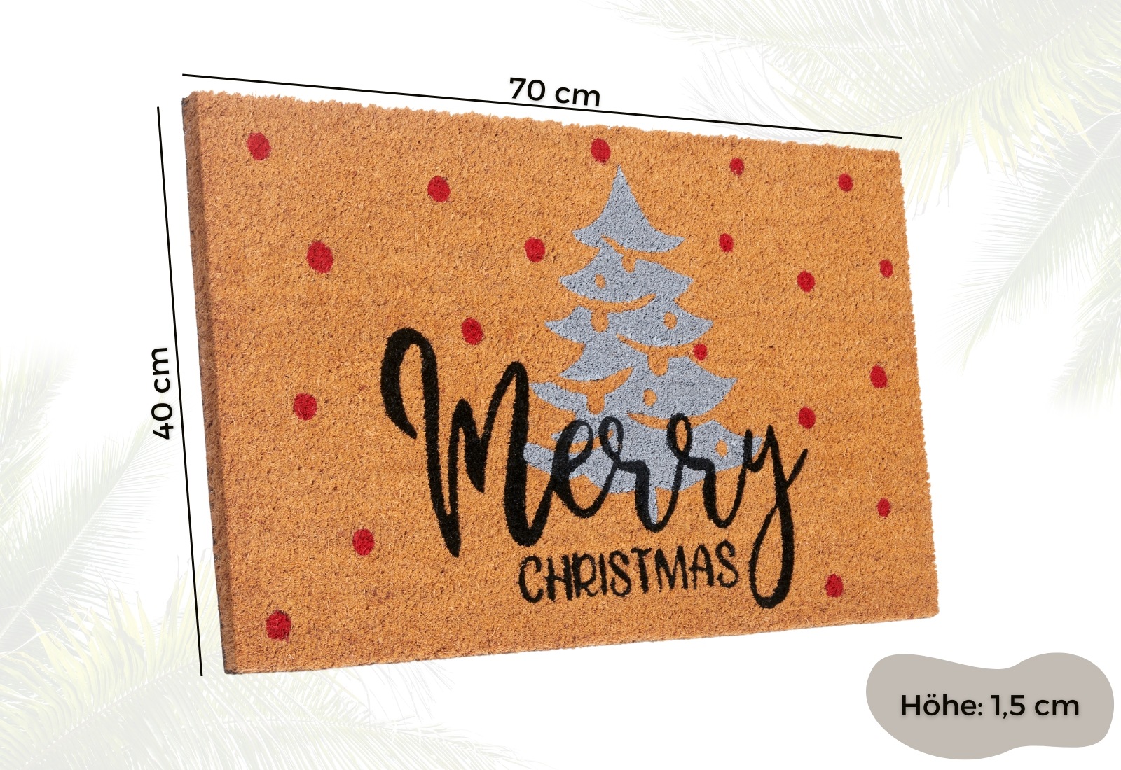 HANSE Home Fußmatte »Kokos Silver Christmas Gifts, Türmatte«, rechteckig, 15 mm Höhe, Schmutzfangmatte, Rutschfest, Outdoor, Weihnachten, Kokosmatte, Flur
