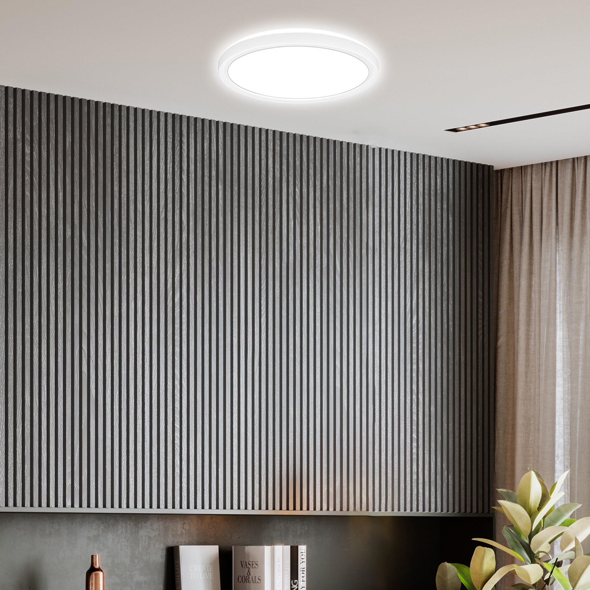 B.K.Licht LED Deckenleuchte »BK_DL1598 Ultraflaches LED Panel mit Backlight, Deckenlampe«, 1 flammig, Leuchtmittel LED-Modul | LED fest integriert, 4.000K, 1.900 Lm, 16W, indirekte Hintergrundbeleuchtung, ⌀24cm, Weiß