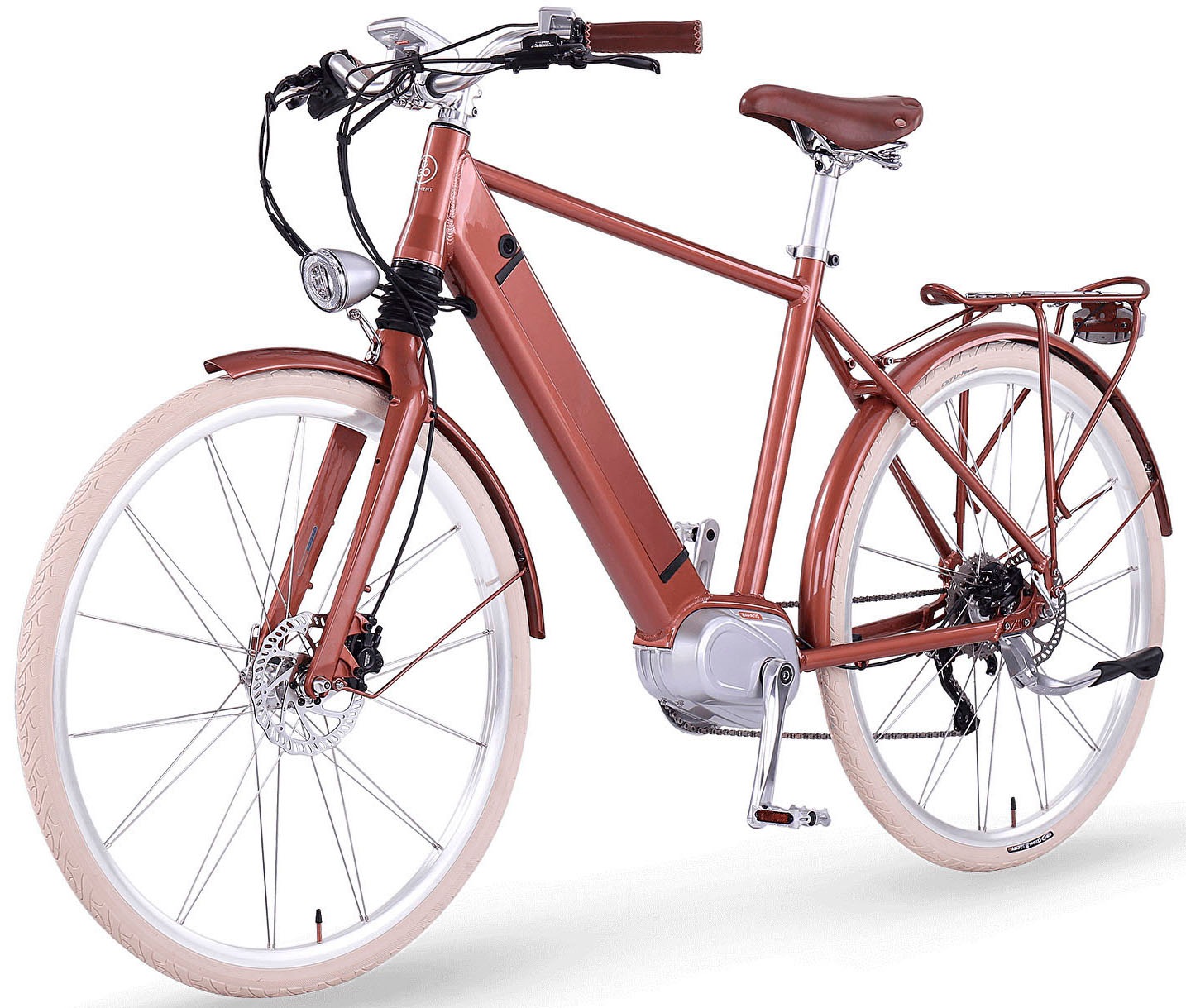 eGO Movement E-Bike »Classic 25 Cäsar Herren 54 cm Bronze 28"«, 10 Gang, Shimano, Deore, Mittelmotor 250 W, Pedelec, Elektrofahrrad für Damen u. Herren