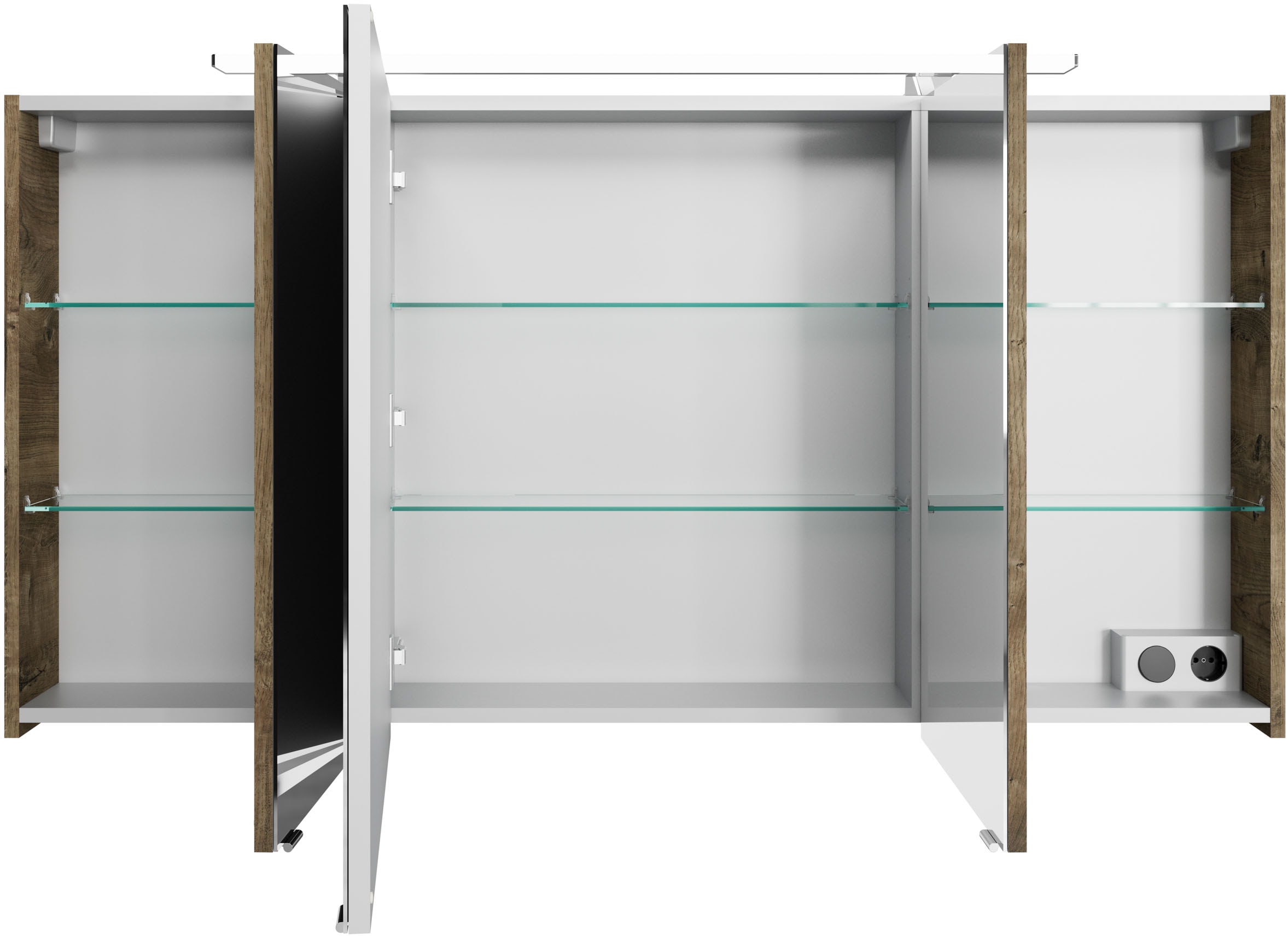 Saphir Badmöbel-Set »Serie 4010 5-teilig Keramik-Waschtisch mit LED-Spiegelschrank«, (Set), Bad Set mit Unterschrank, Hängeschrank, Midischrank, inkl. Türdämpfer