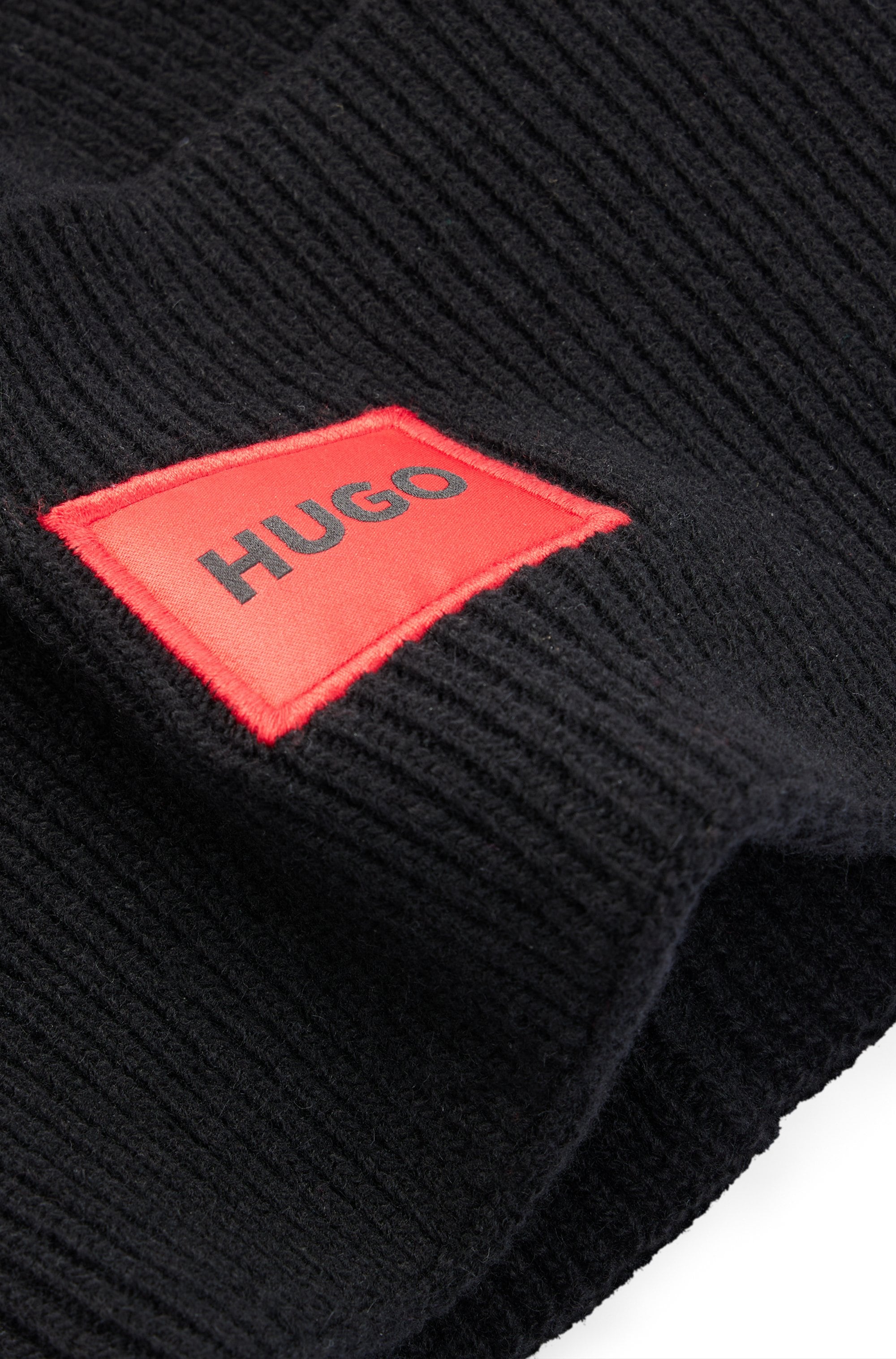 HUGO Beanie »Xaff 6«, mit Logobadge