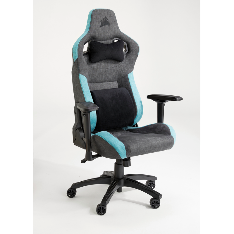 CORSAIR Gaming Chair »T3 Rush Fabric Gaming Chair« () Racing-Inspired Design, Soft Fabric Exterior Charcoal & Teal + schwarz 100 mm verstellbare...