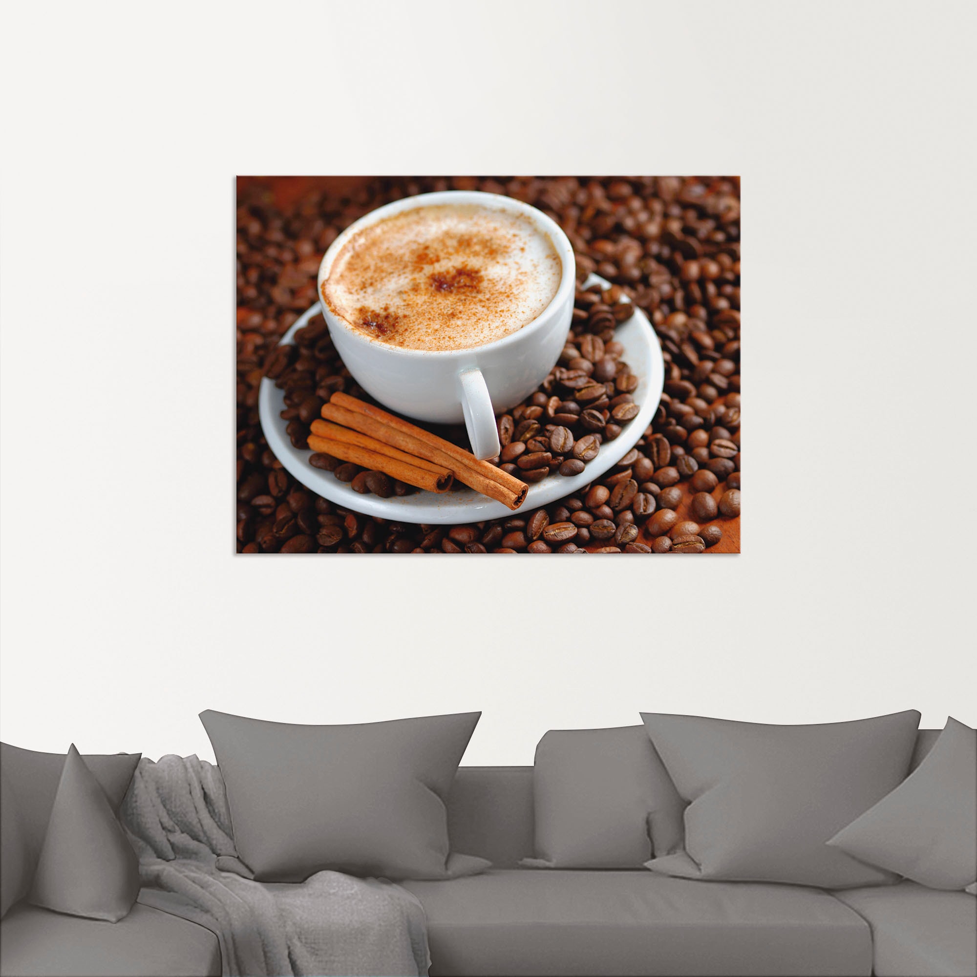 Artland Wandbild »Cappuccino - Kaffee«, Getränke, (1 St.), als Alubild, Outdoorbild, Leinwandbild, Wandaufkleber, versch. Größen