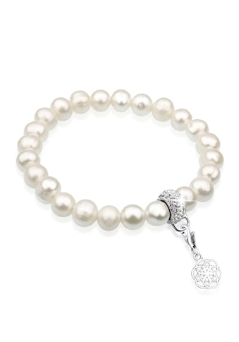 Nenalina Perlenarmband »Lebensblume Perle Kristalle 925 Silber« kaufen