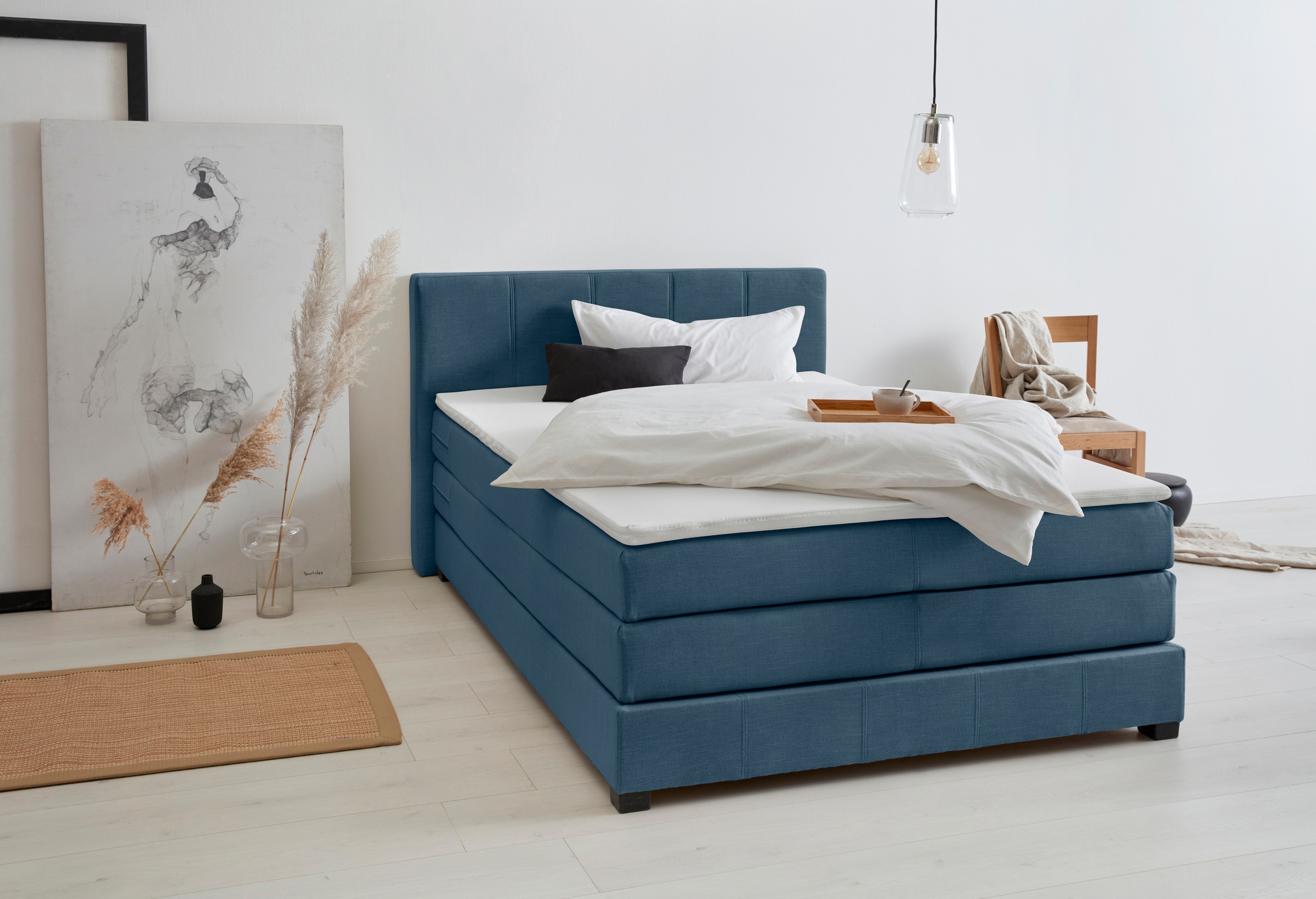 OTTO products Boxspringbett »Peetu«, Taschenfederkern-Matratze, in 4 Breite günstig online kaufen