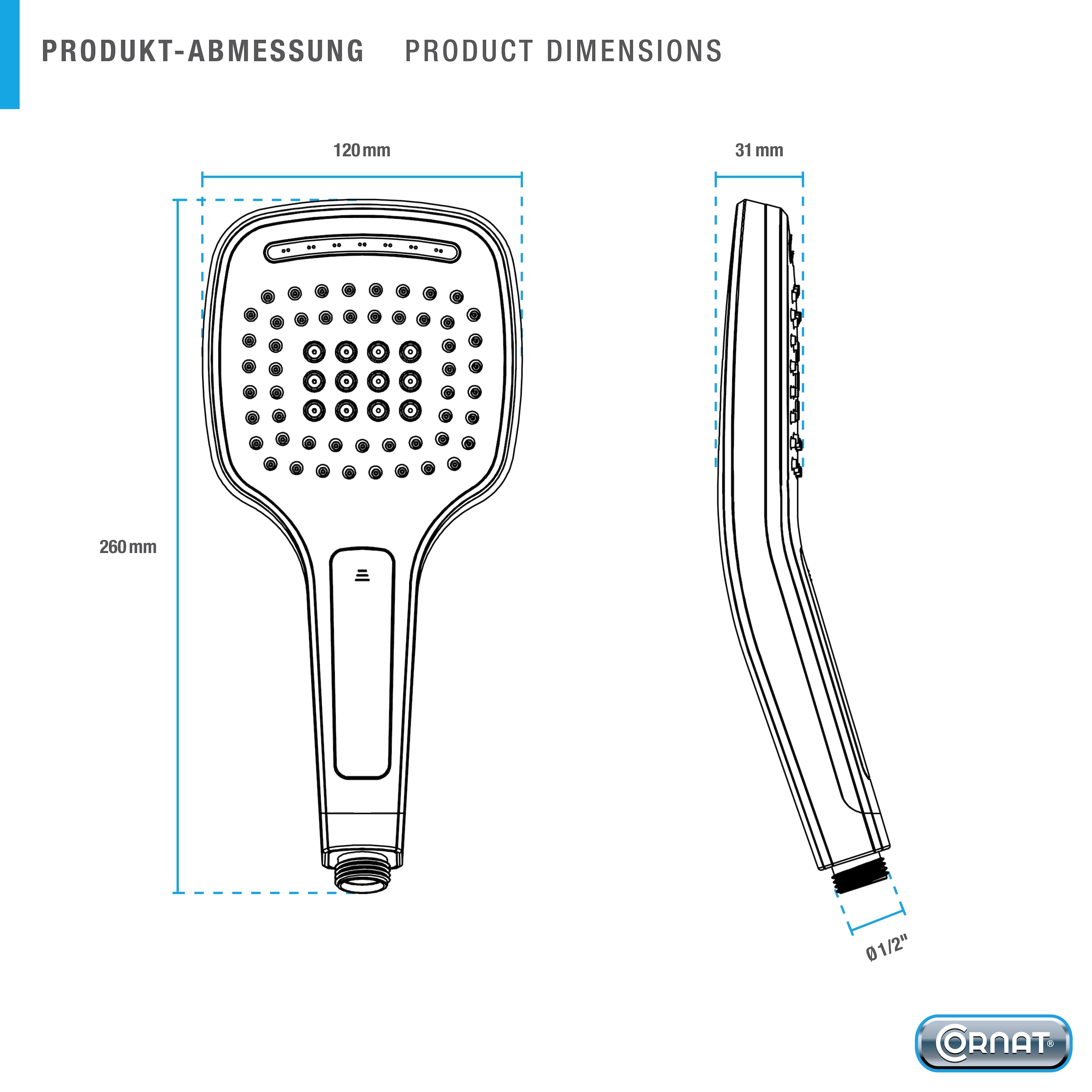 CORNAT Duschbrause »Dida Brauseset chrom« 1 tlg.