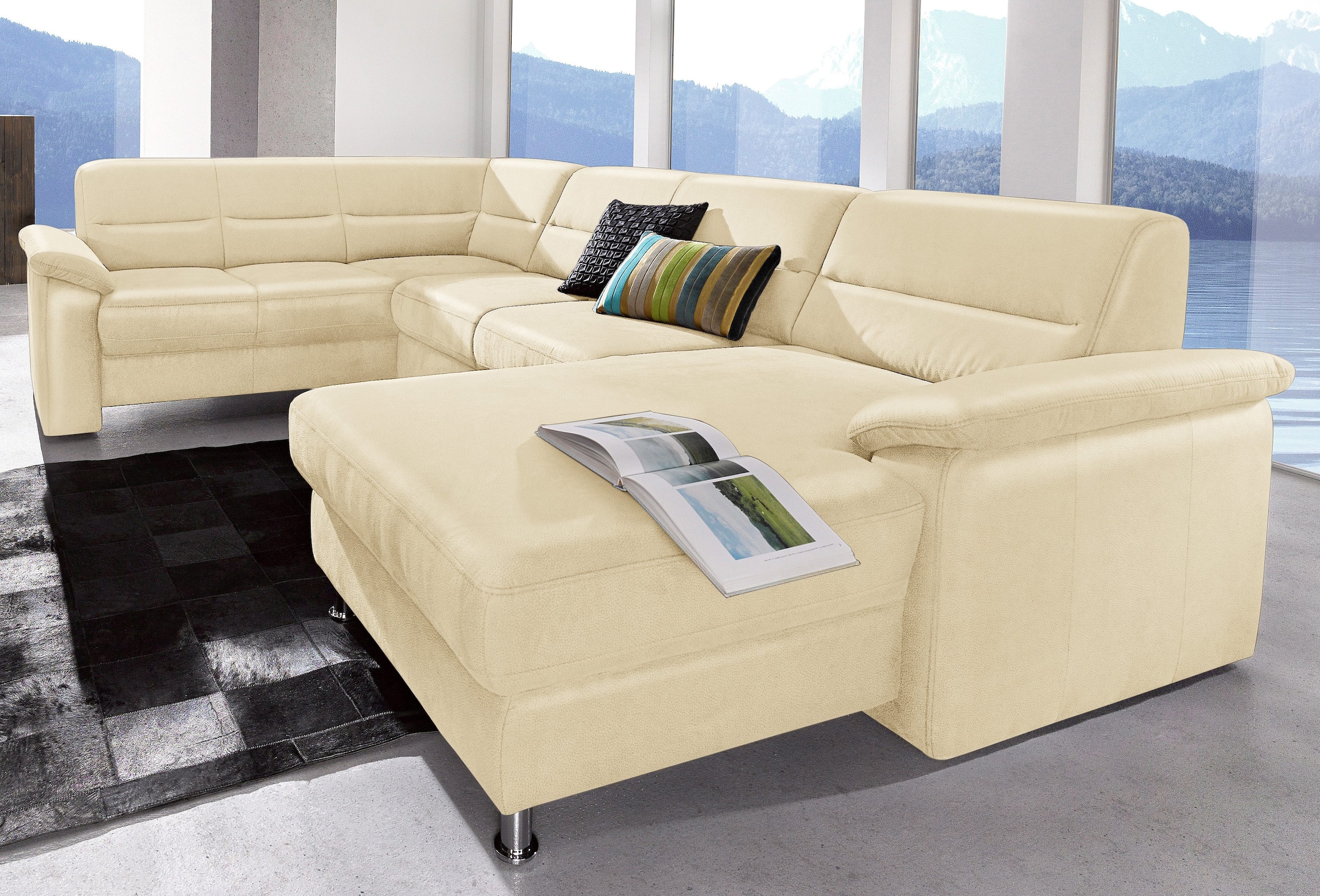 sit&more Wohnlandschaft »Ascara U-Form«, inklusive Boxspring/Federkern-Polsterung, wahlweise mit Bettfunktion