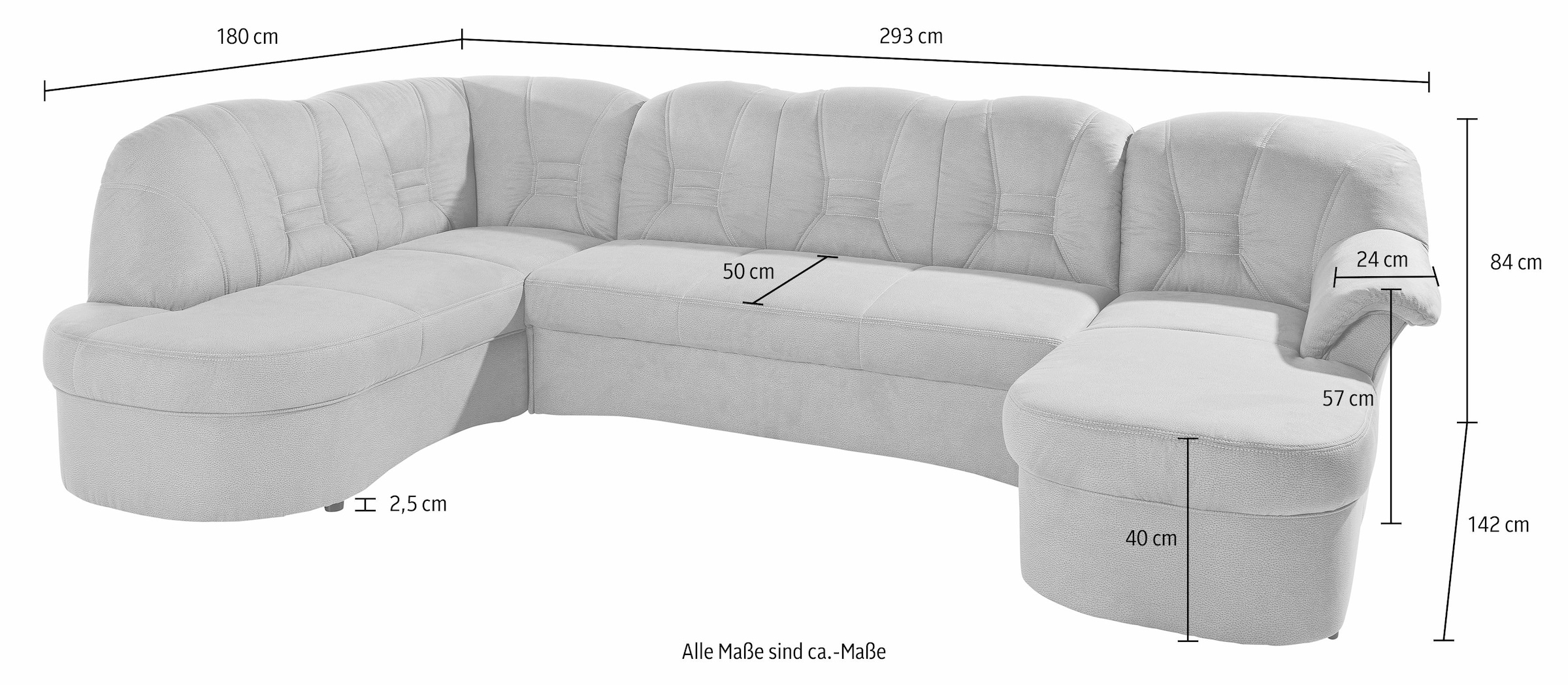 DOMO collection Wohnlandschaft »Elva U-Form«, wahlweise mit Bettfunktion und Federkern