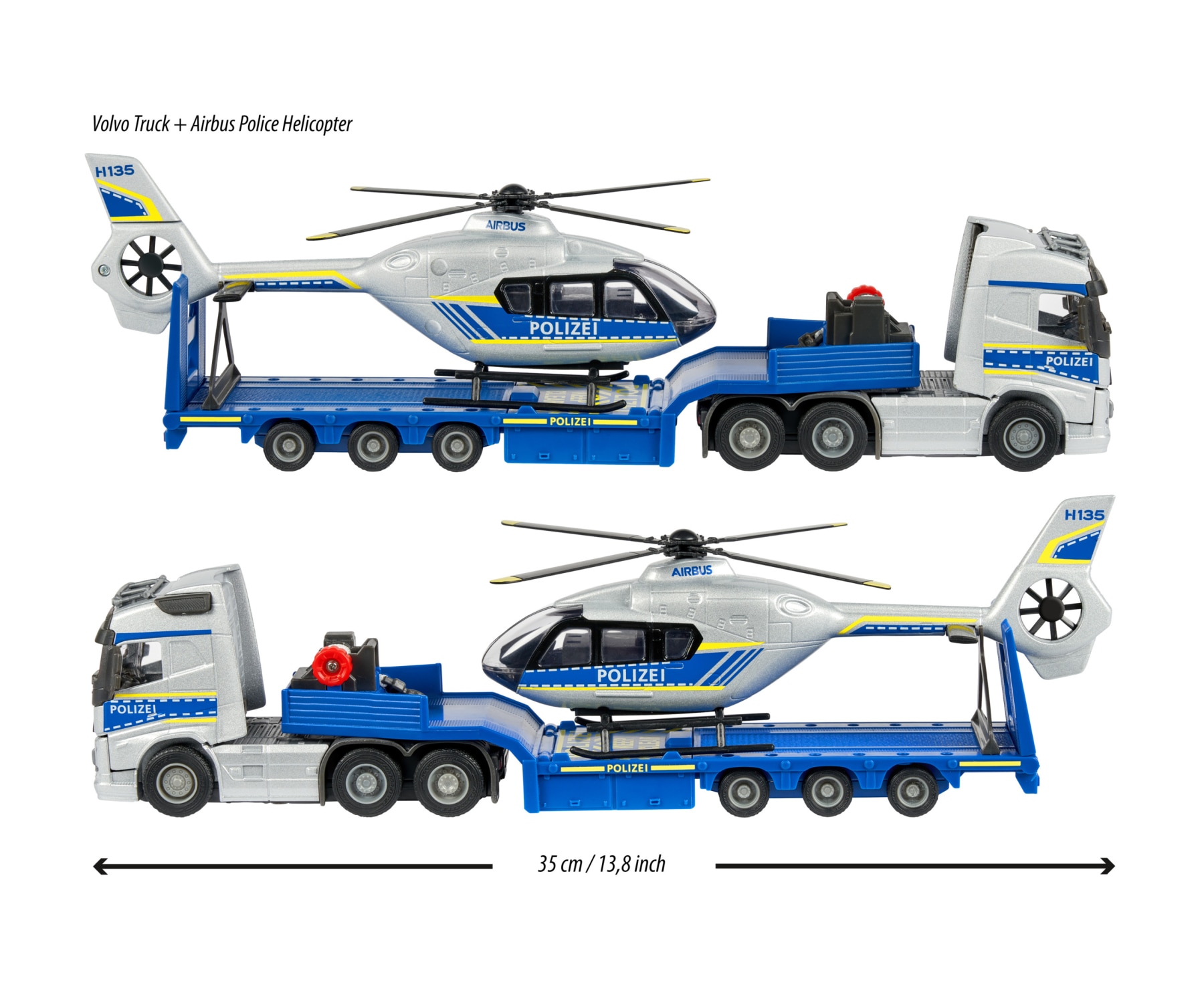 majORETTE Spielzeug-Polizei »Volvo Polizei Truck+Heli«