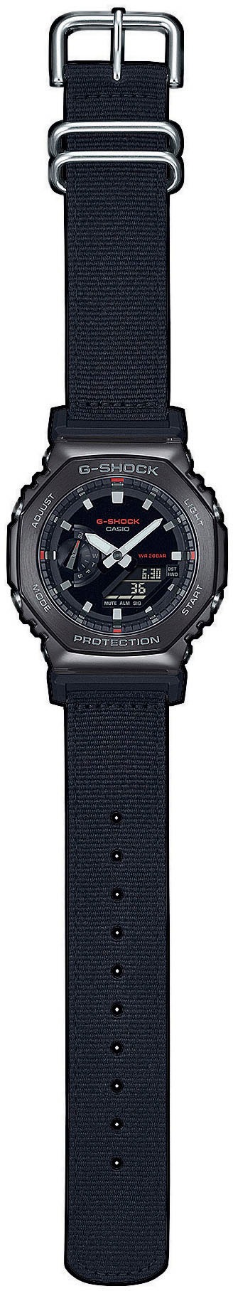 CASIO G-SHOCK Chronograph, Quarzuhr,Armbanduhr,Herrenuhr,digital, bis 20bar wasserd.Textilarmband