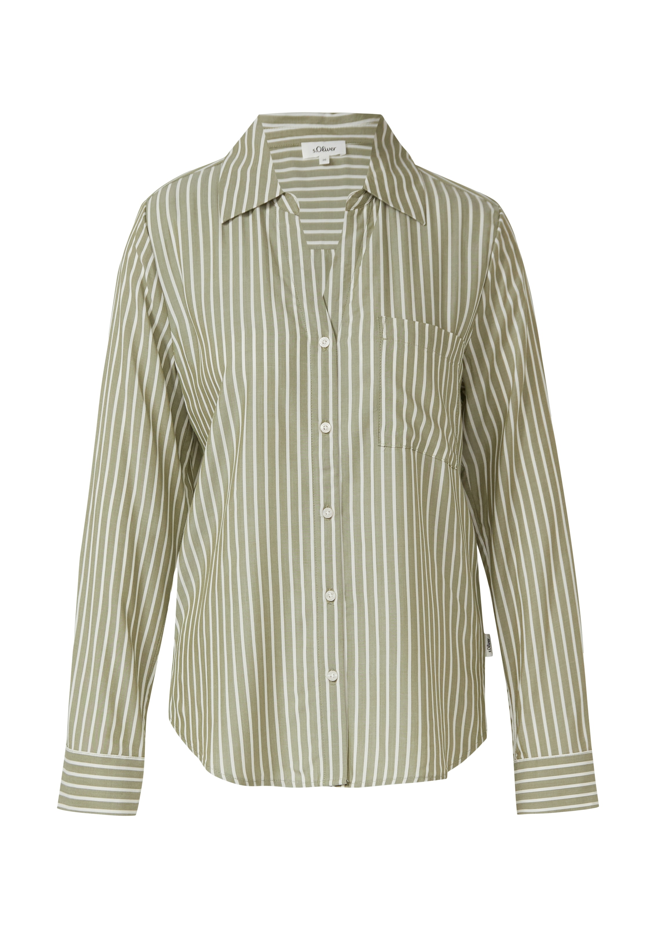 s.Oliver Langarmbluse im Streifen-Design und aus Viskose