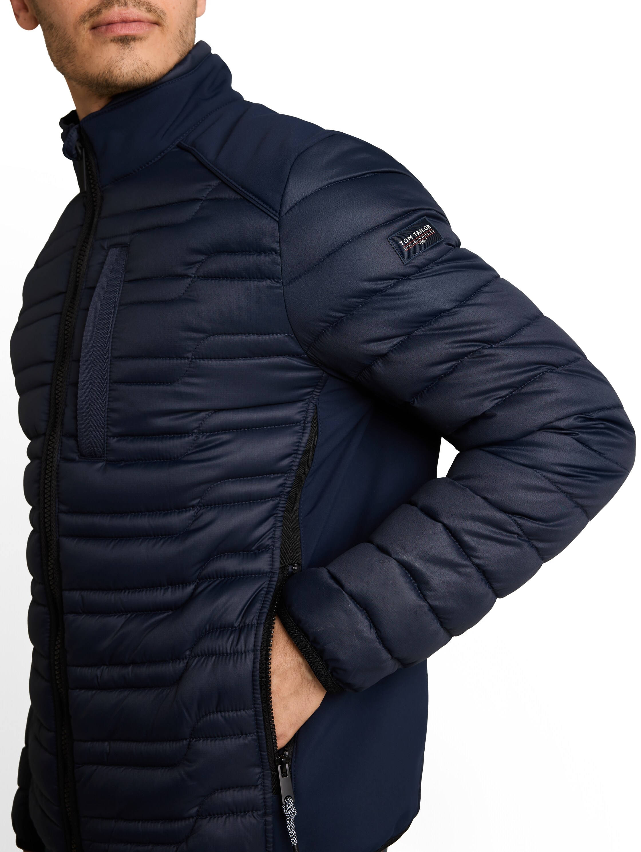 TOM TAILOR Steppjacke ohne Kapuze mit Stehkragen und Reißverschluss