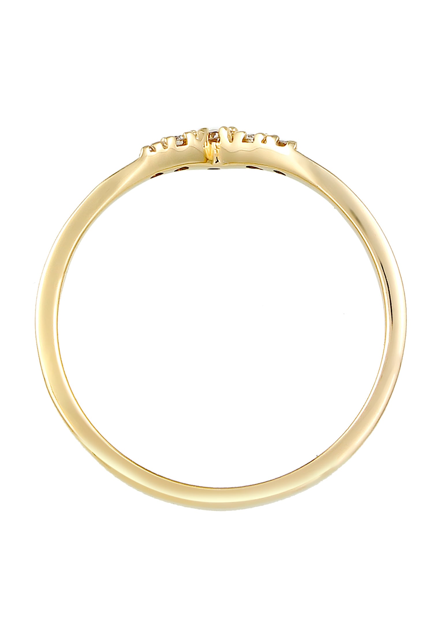 Elli DIAMONDS Verlobungsring »V-Form Diamant (0.07 ct) 585 Gelbgold«