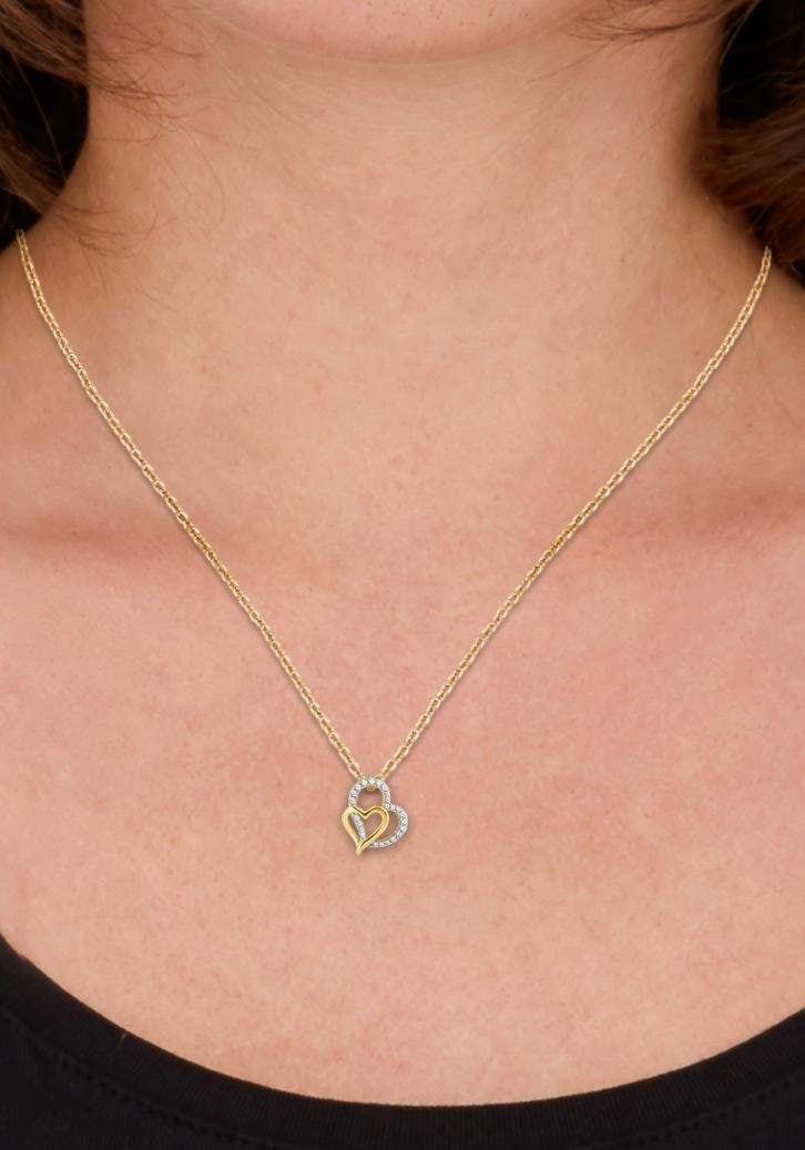 Amor Kette mit Anhänger »Herzen, 2022076«, mit Zirkonia (synth.)