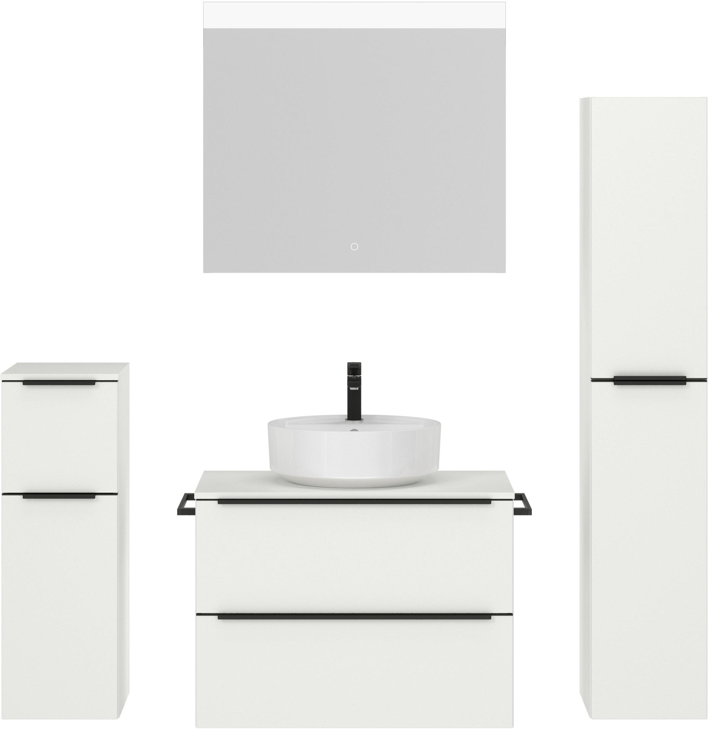 nobilia® Badmöbel-Set »Alvene« vormontiert, mit Soft-Close, 4 Stk. tlg. günstig online kaufen