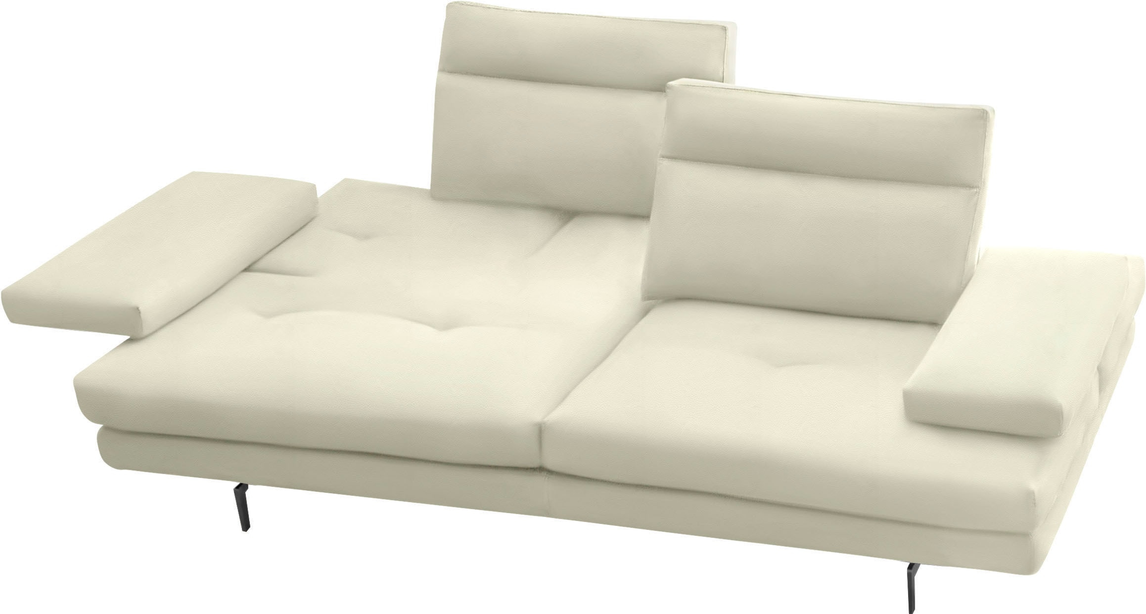 CALIA ITALIA 3-Sitzer inkl. Sitztiefenverstellung und Armteilfunktion, Füße in Schwarz matt