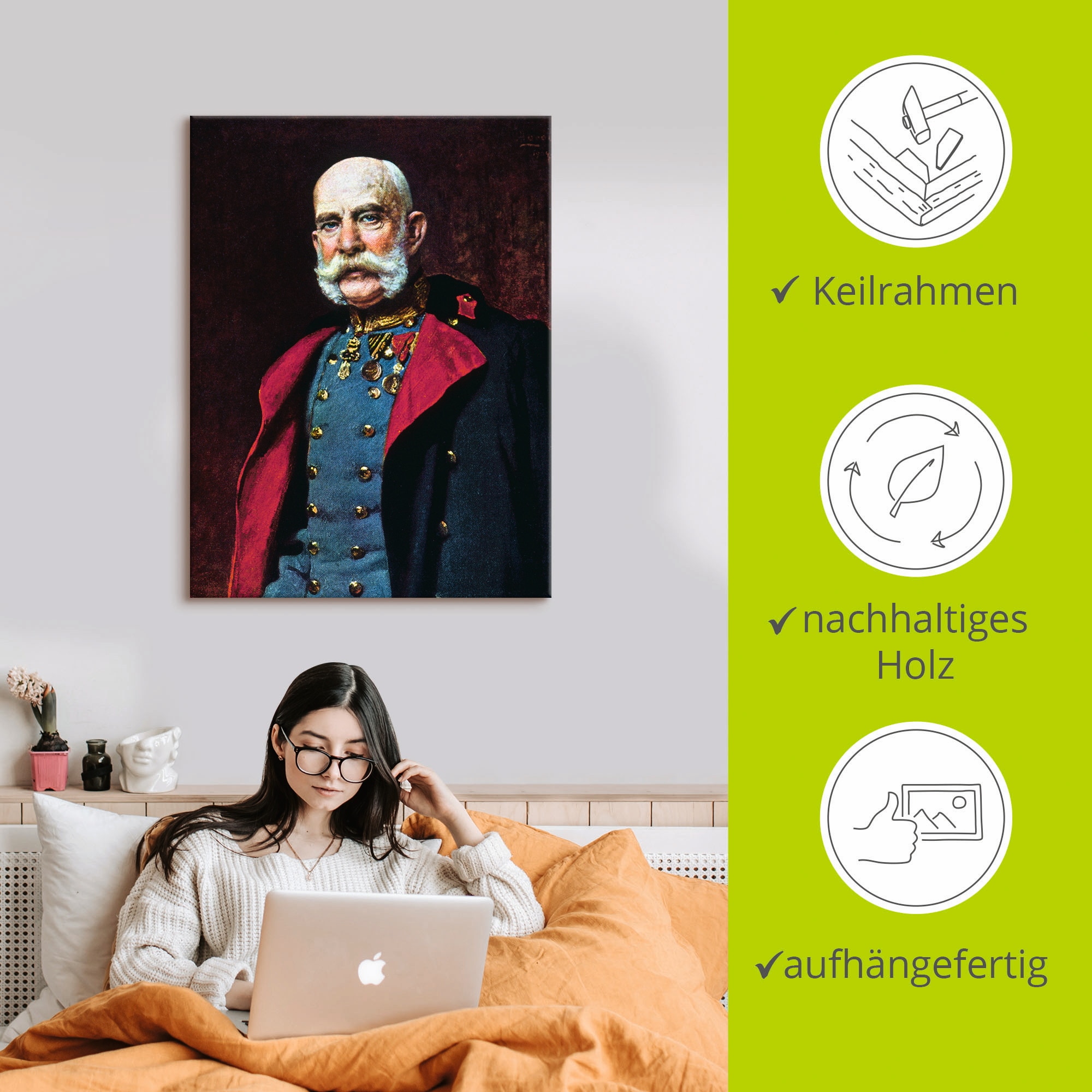 Artland Wandbild »Kaiser Franz Joseph I., 1902«, Menschen, (1 St.), als Leinwandbild, Poster in verschied. Größen