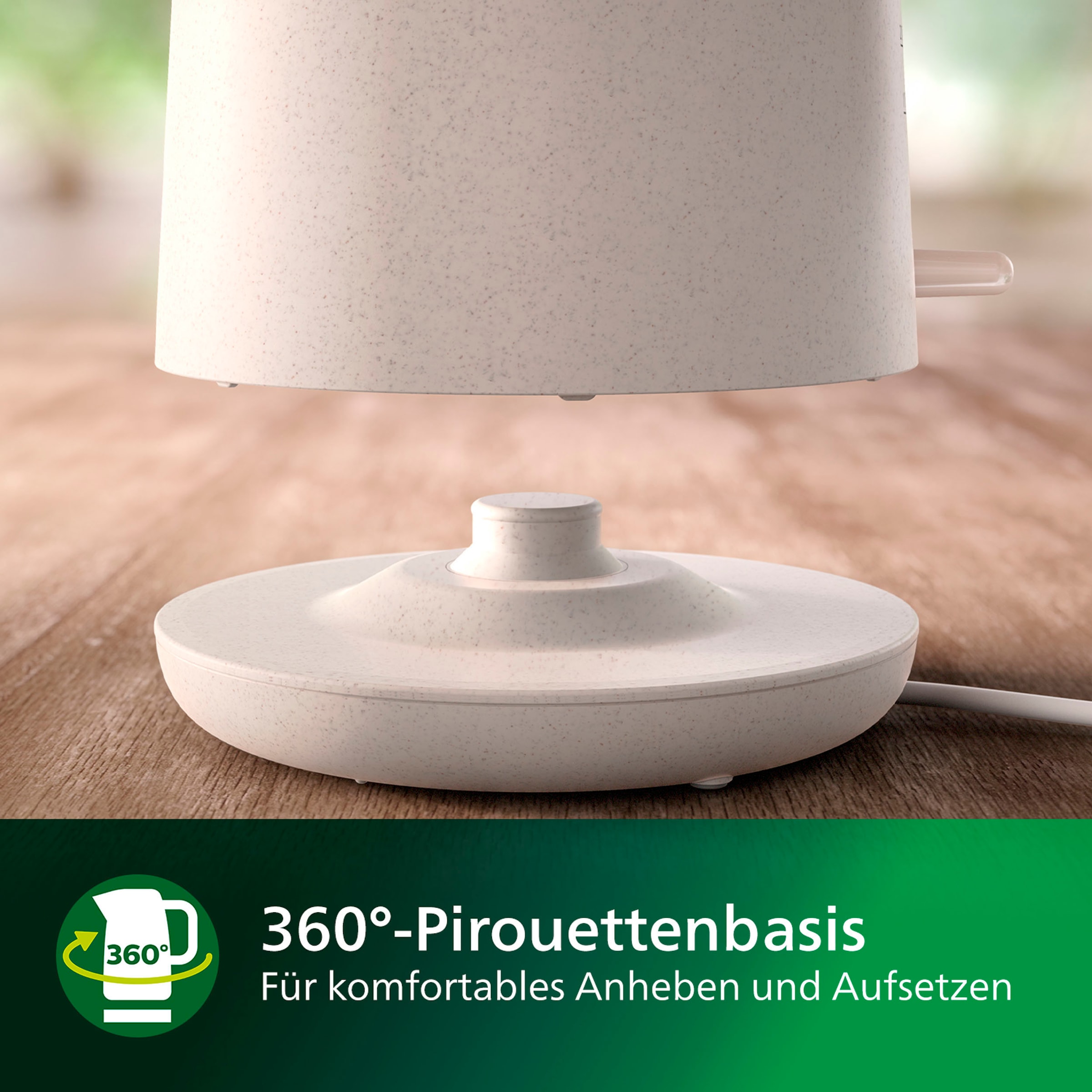 Philips Wasserkocher »HD9350/90 Eco Conscious Collection«, 1,7 l, 2200 W, Trockengehschutz, aus biobasiertem Kunststoff, Seidenweiß matt