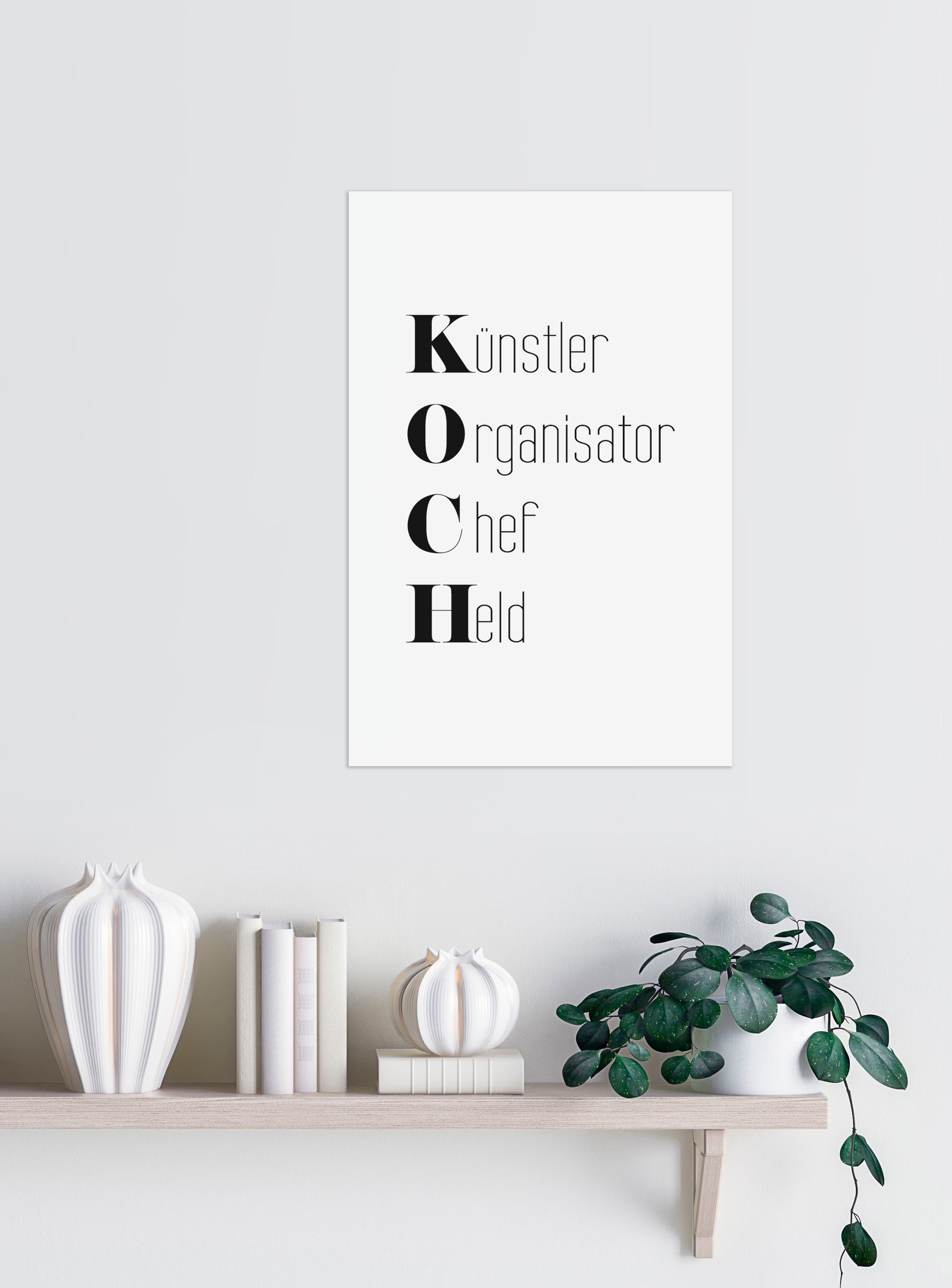 queence Wanddekoobjekt »KOCH«, Stahlschild, Blechschild, Spruch, Witzig, Wanddeko, retro, 20x30cm