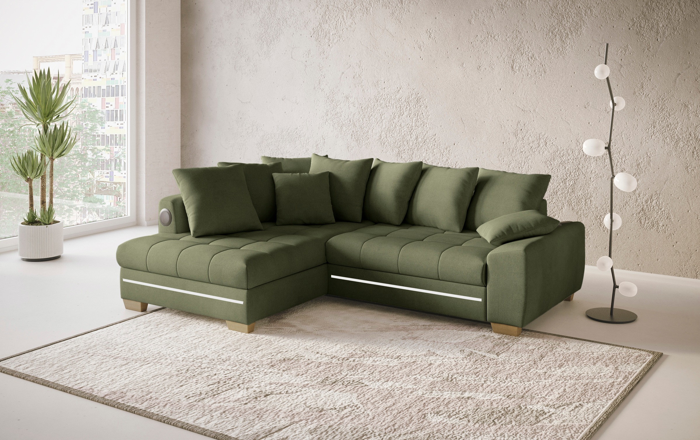 Mr. Couch Ecksofa »Nikita II, L-Form« RGB-LED, Bluetooth-Soundsystem, wahlw günstig online kaufen