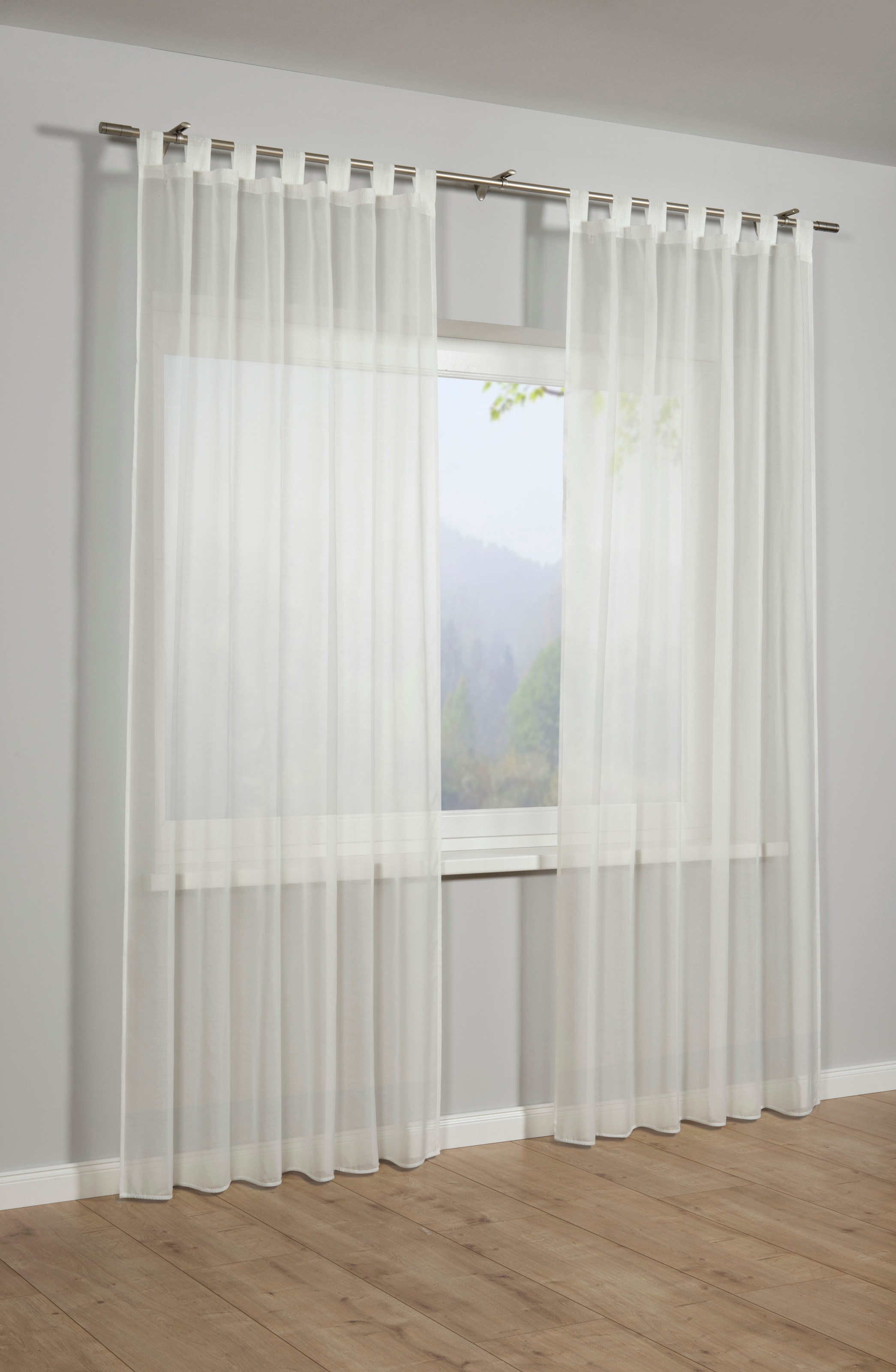 Gardine »Schal Voile Uni«, (1 St.), mit Schlaufen günstig online kaufen