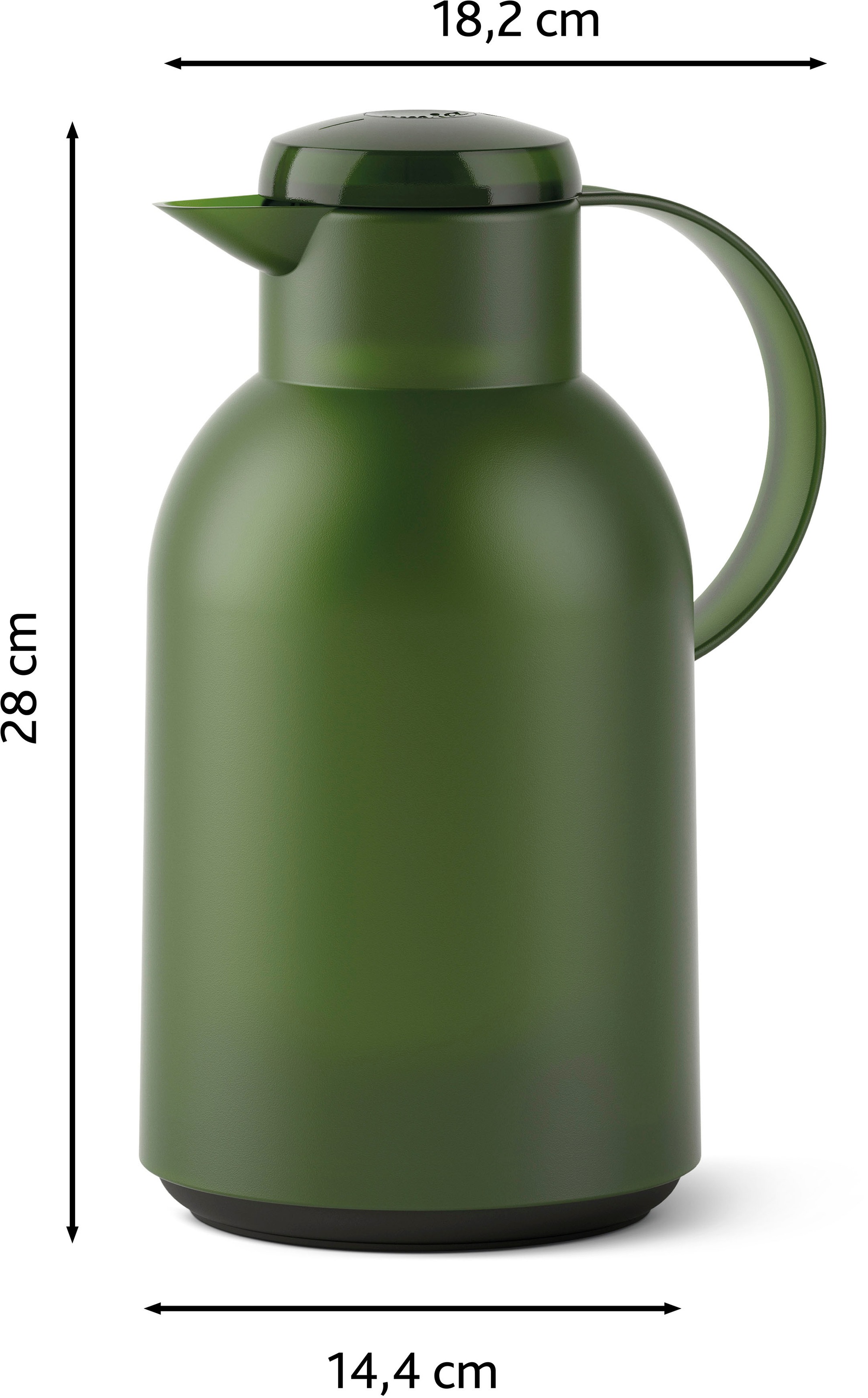 Emsa Isolierkanne »Samba«, 1,5 l, XXL-Modell, zeitloses Design, einfacher Knopfdruck, 24h kalt, 12h warm