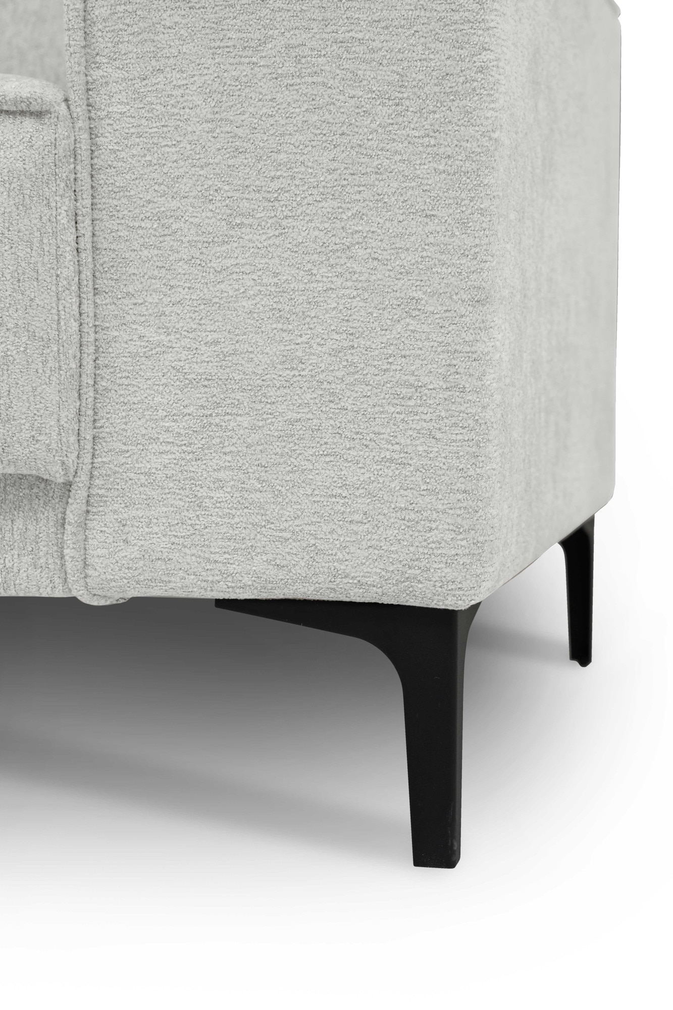 Places of Style Ecksofa »Polsterecke Oland, Struktur, Flachgewebe, Luxus-Microfaser, Boucle«, L-Form, 289 cm, Wellenunterfederung, Skandi-Design, Metallfüße