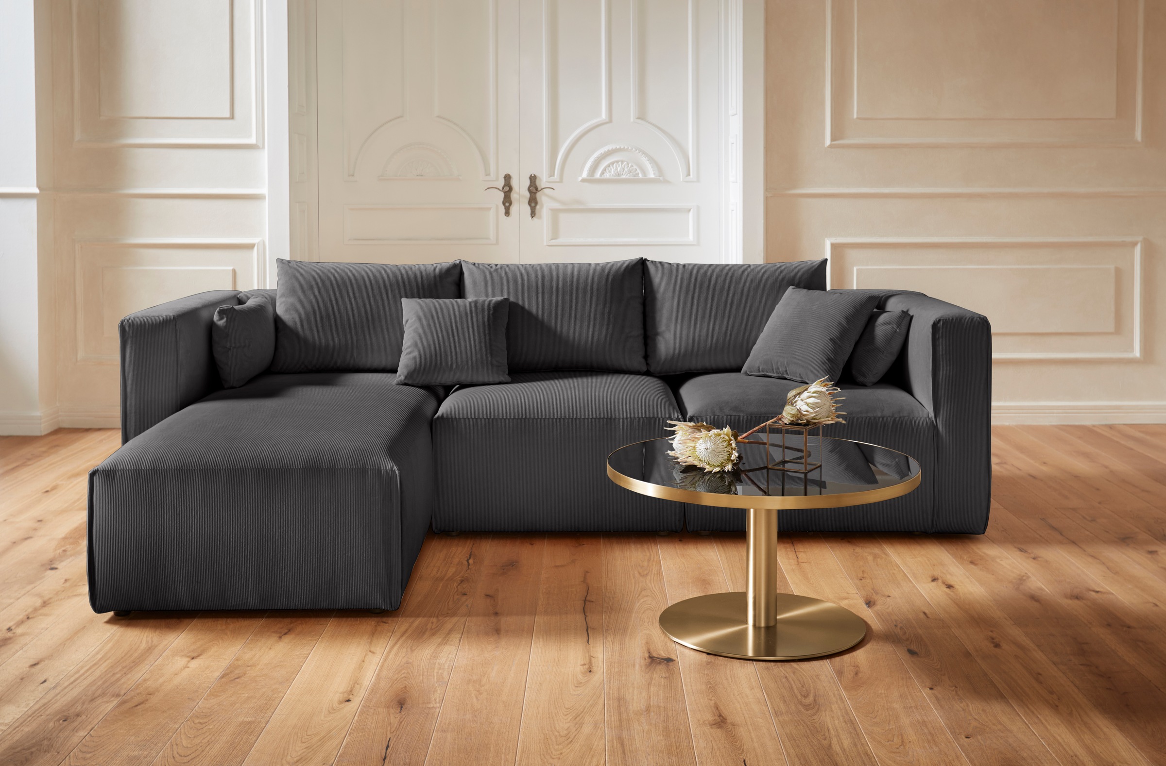 Home affaire Ecksofa "Comfine L-Form", zusammengesetzt aus Modulen, 3 Bezug günstig online kaufen