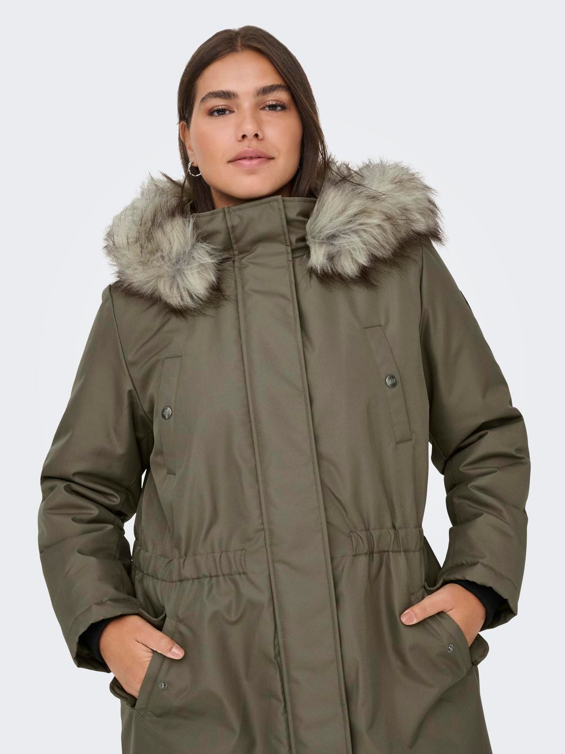 ONLY CARMAKOMA Parka »CARIRENA PARKA COAT OTW« mit Kapuze Kunstfaser, regular fit