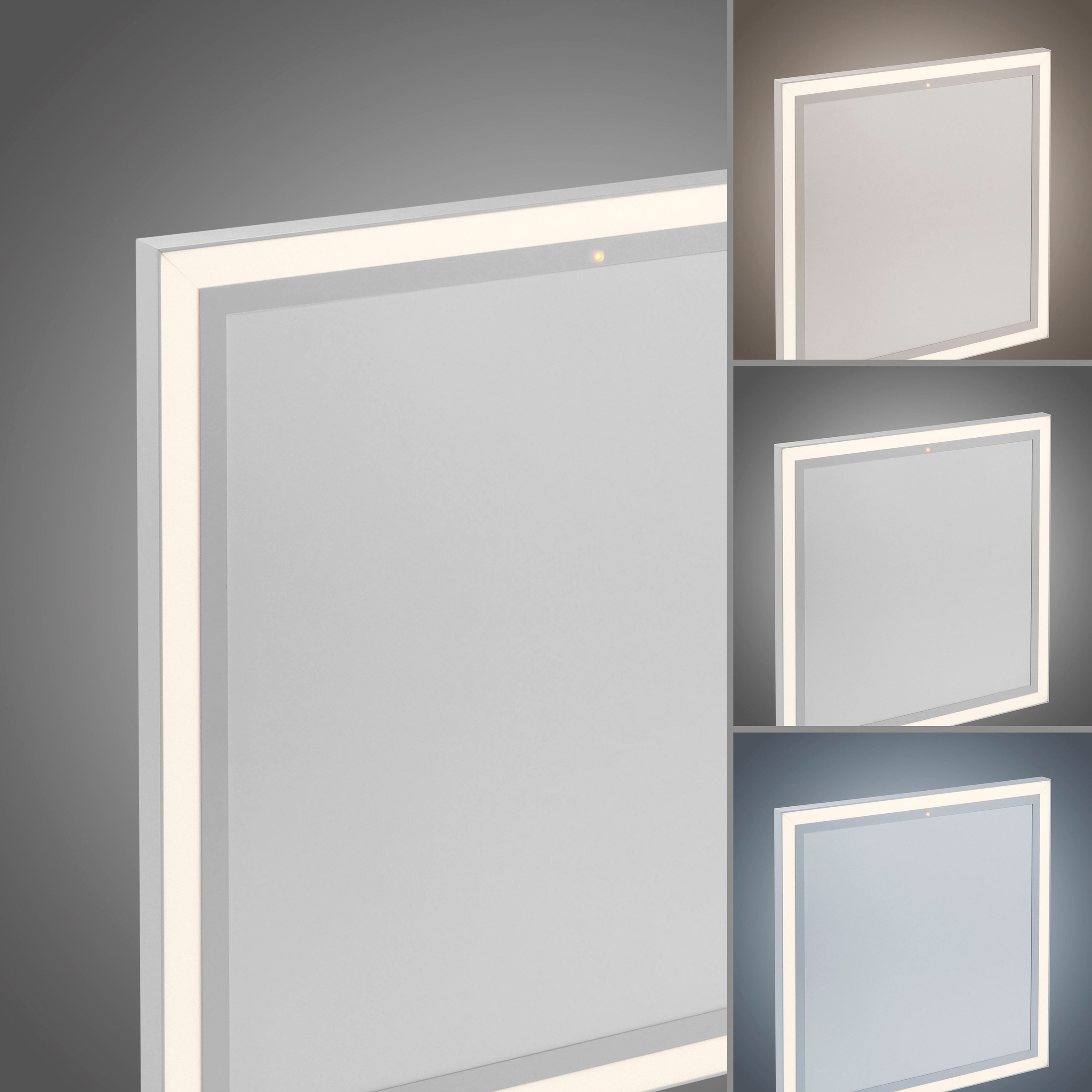 JUST LIGHT Deckenleuchte »BEROA«, 1 flammig, Leuchtmittel LED-Board | LED fest integriert, Deckenpanel mit IR-Heizung 450W, Funk Fernbed., Funkthermostat