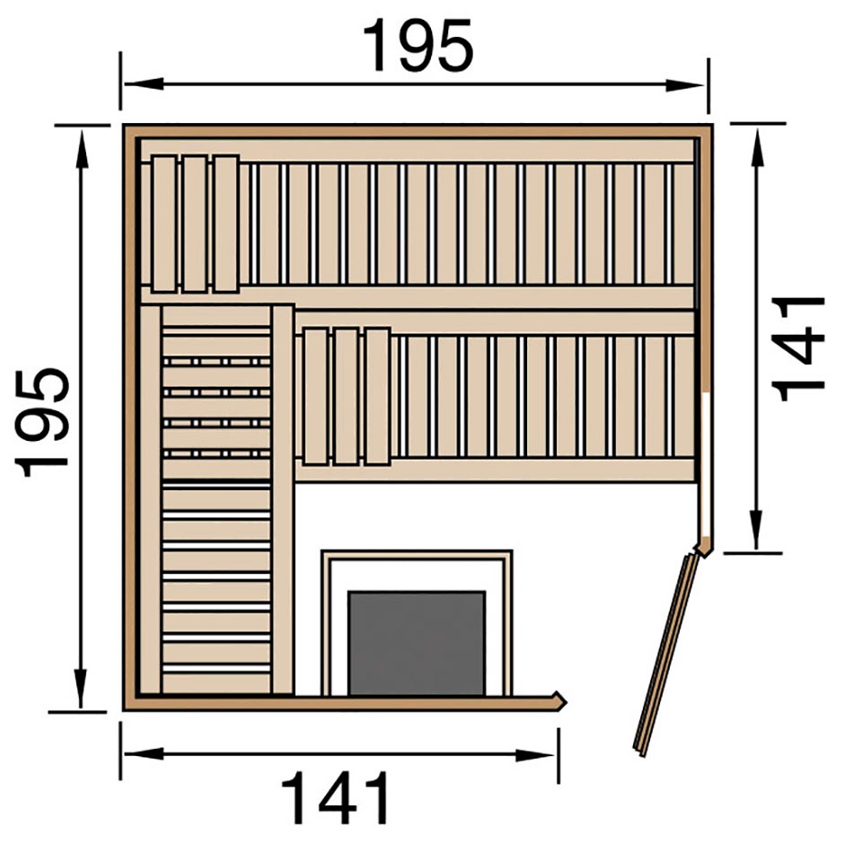 weka Sauna »Turku« Set,  7,5 kW-Ofen mit digitaler Steuerung