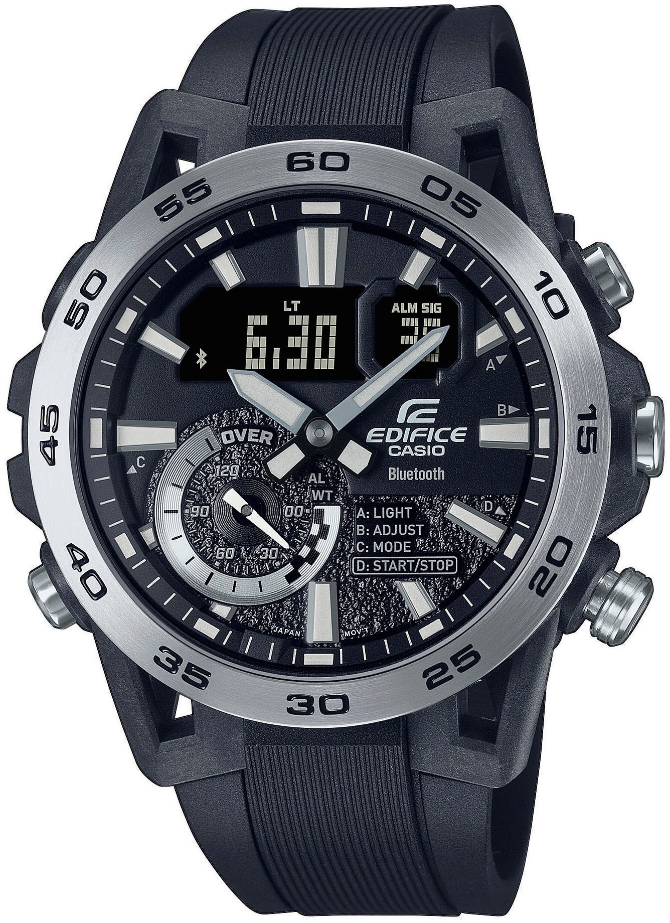 CASIO EDIFICE Smartwatch »ECB-40P-1AEF«, (Armbanduhr, Herrenuhr, Bluetooth, Stoppfunktion, Weltzeit, digital)
