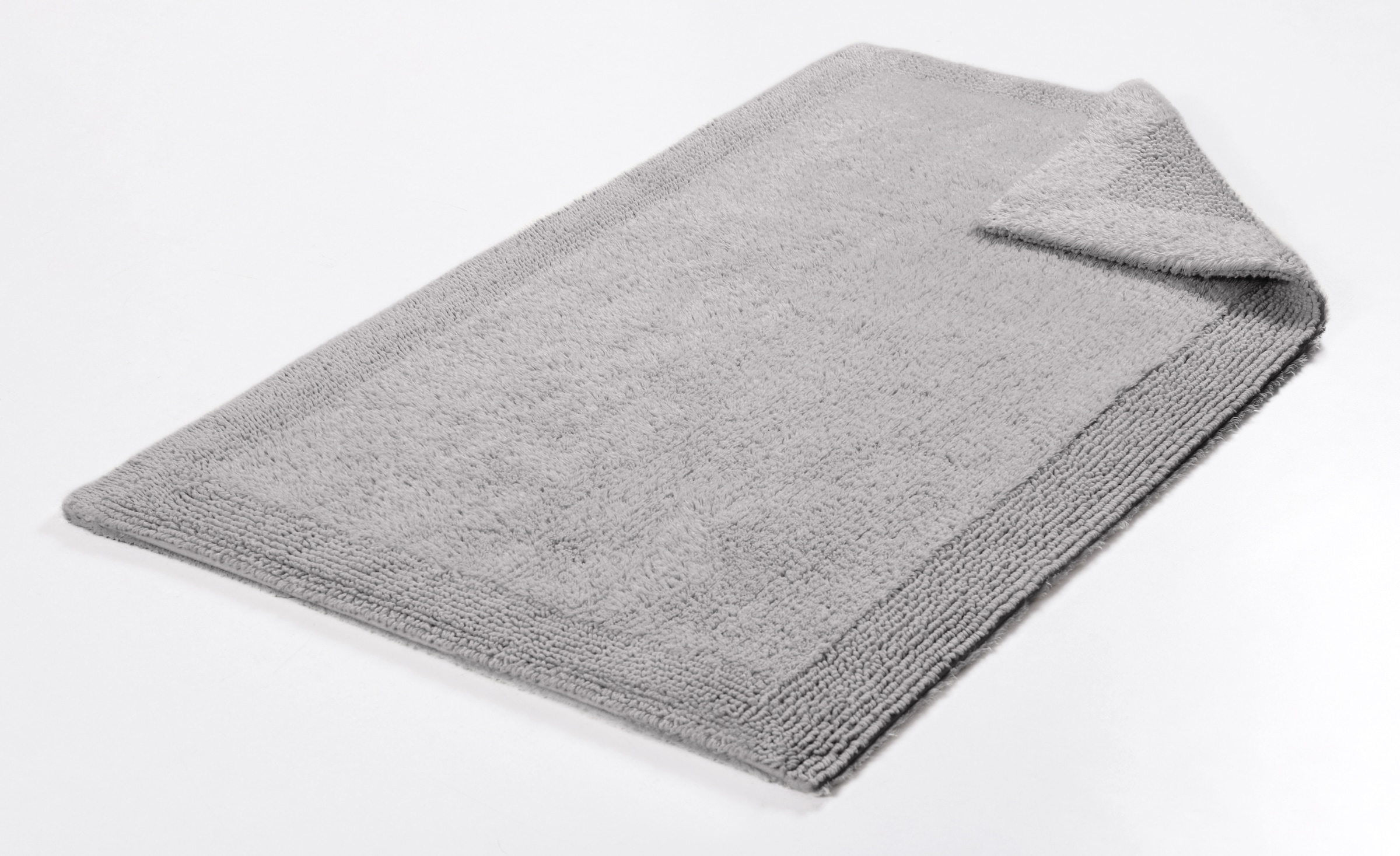 my home Badematte »Kapra, Badvorleger, Badezimmer Teppich«, beidseitig nutzbar-fußbodenheizungsgeeignet-strapazierfähig, mit Bordüre, Badteppich, Badematte, Baumwolle