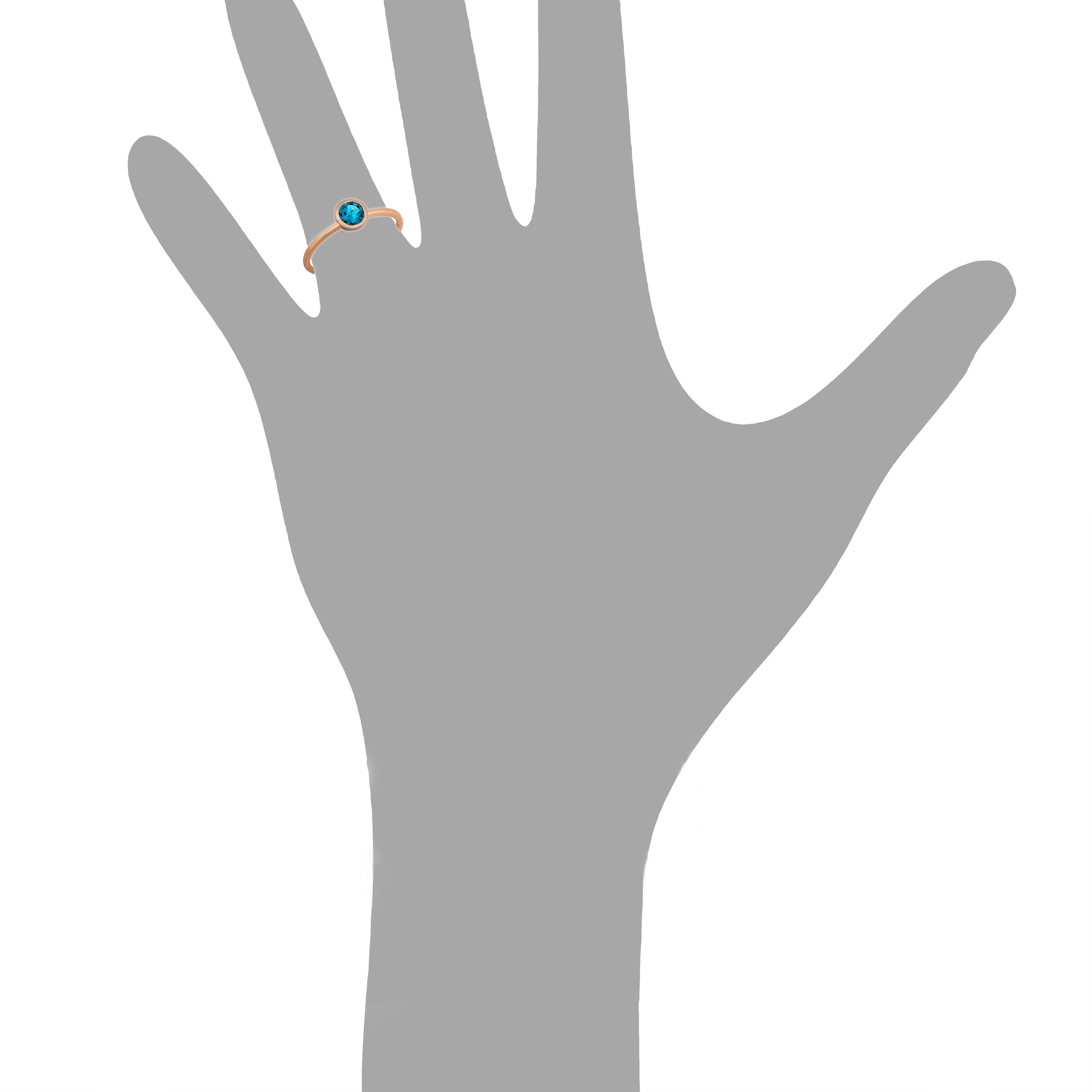 Orolino Fingerring »585 Gold Roségold mit Blautopas (beh.) rund«