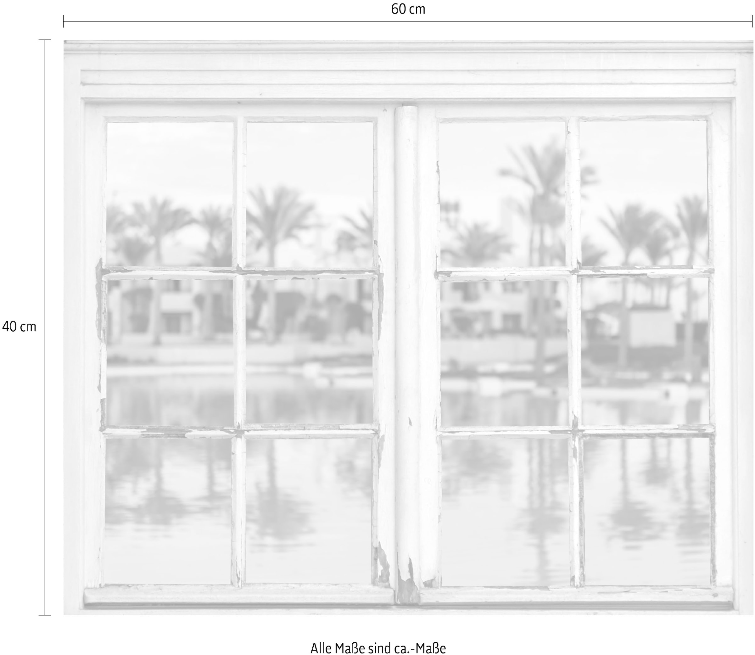queence Wandsticker »Meer«, Wandsticker, Wandbild, selbstklebend, 3D, Fenster