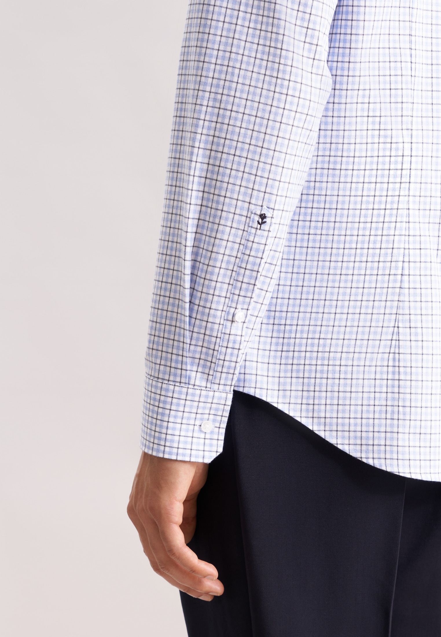 seidensticker Flanellhemd »Schwarze Rose« Slim 1/1 Button-Down-Kragen Karo