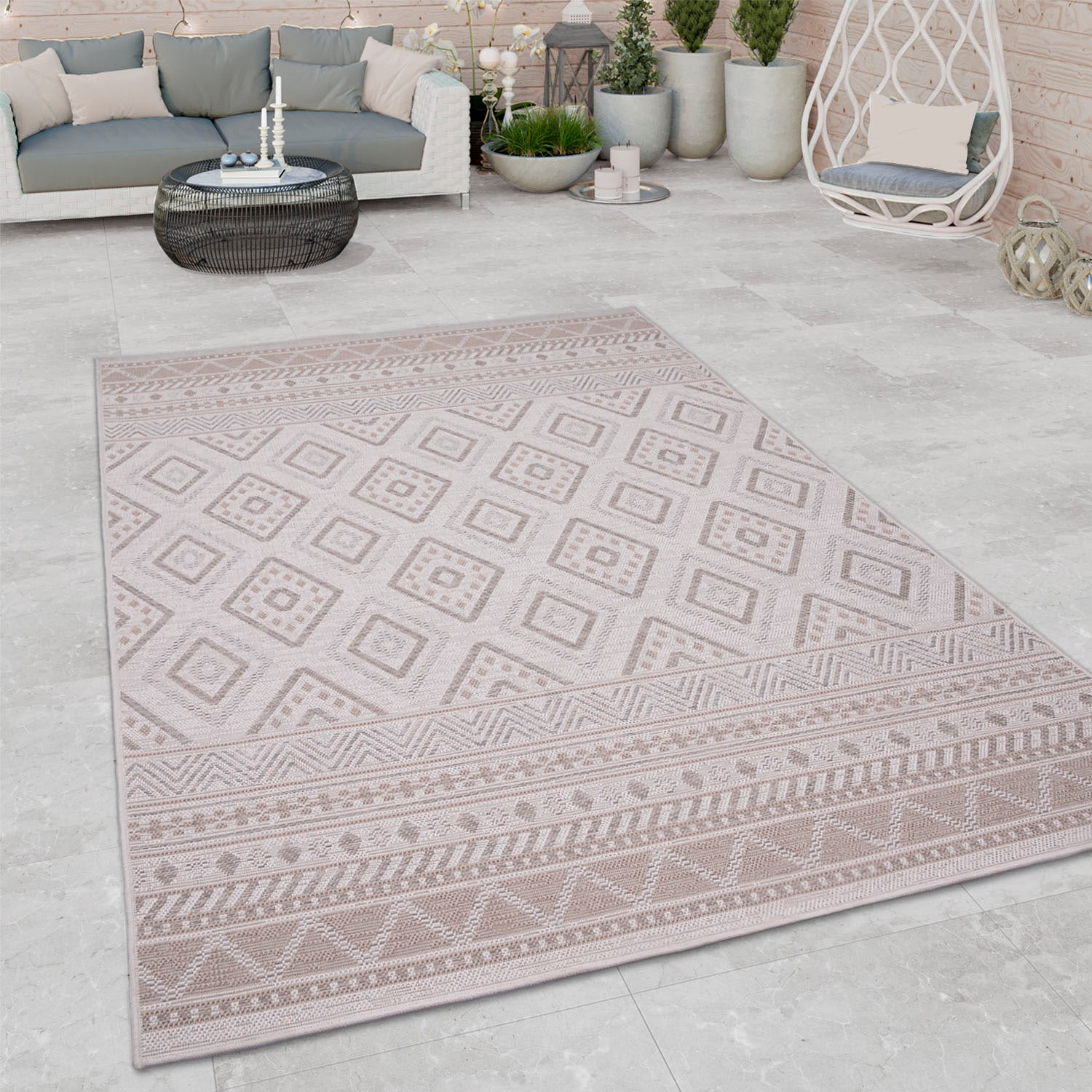 Paco Home Teppich »Vermont 184«, rechteckig, 4 mm Höhe, Flachgewebe, modern günstig online kaufen