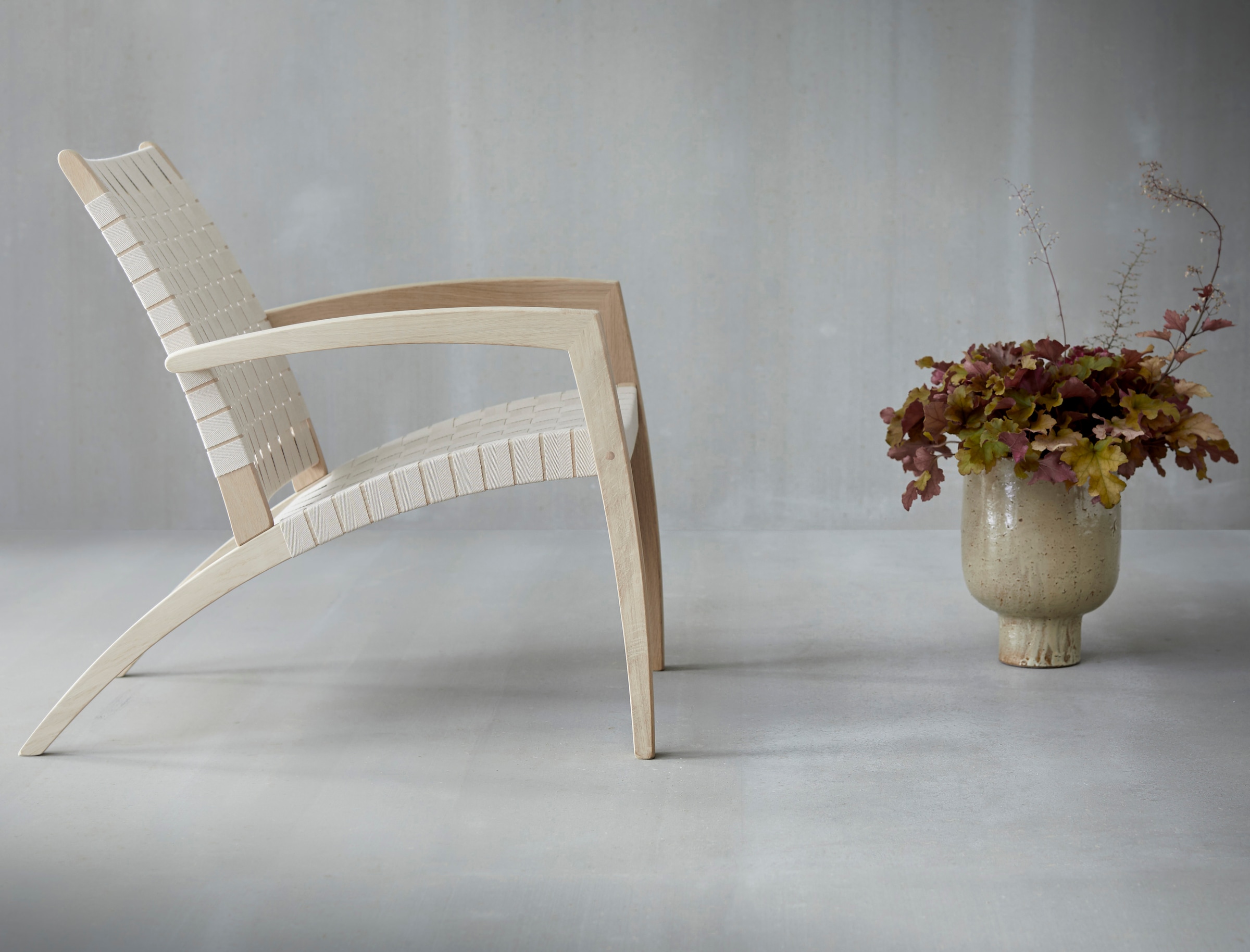 Hammel Furniture Loungesessel »Findahl by Hammel Luna«, aus massiver Eiche, Sitz und Rückenlehne aus geflochtenem Gurtband