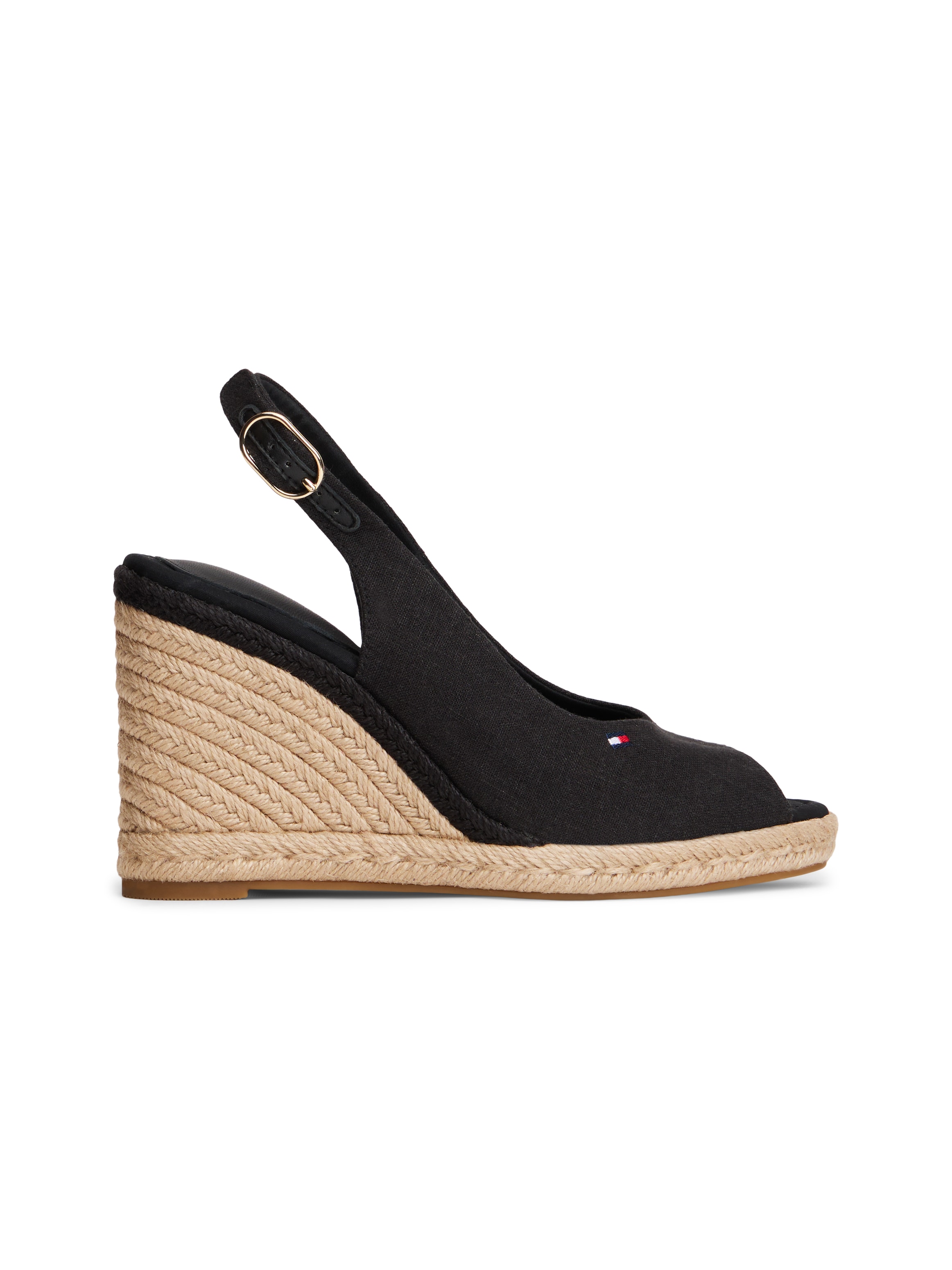 Tommy Hilfiger High-Heel-Sandalette »FLAG HIGH WEDGE ESPAD SLINGBACK«  Keilsandalette, Sommerschuh, verstellbarer Schnalle in schmaler Form