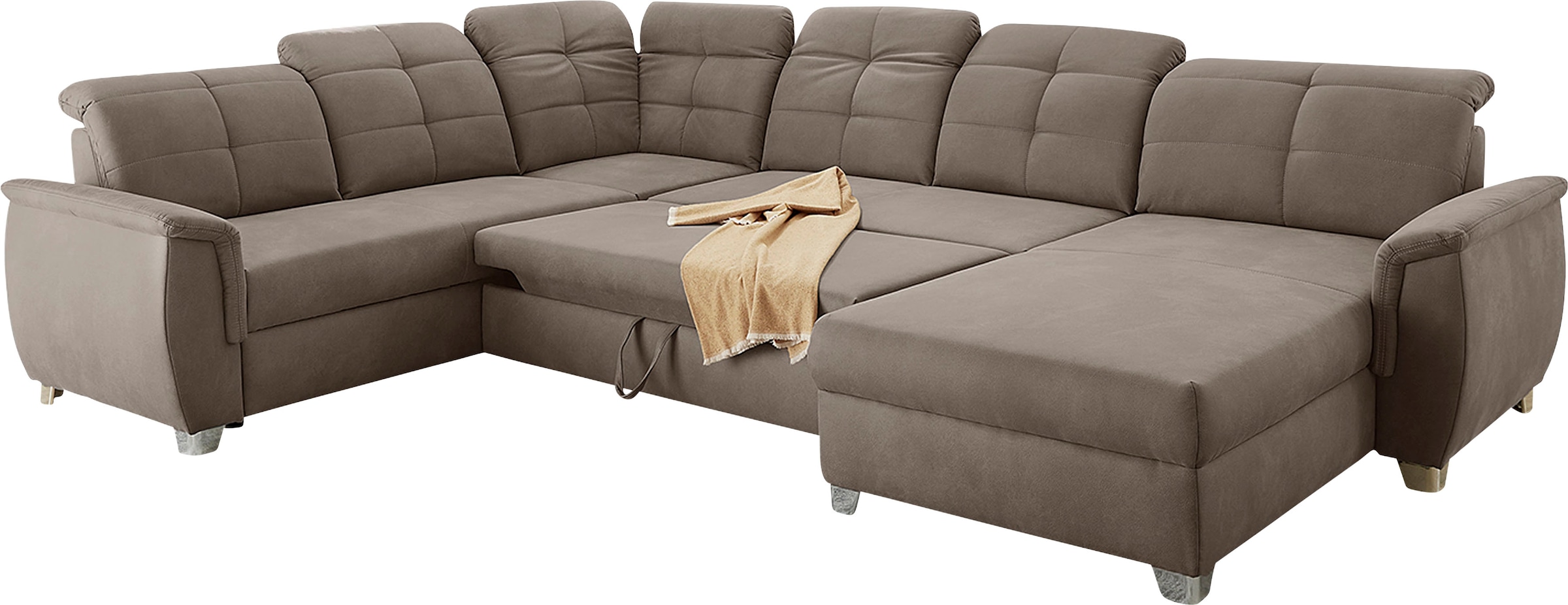 Jockenhöfer Gruppe Wohnlandschaft »Livorno U-Form«, mit 7 individuell verstellbaren Kopfteilen, Bett- und Relaxfunktion