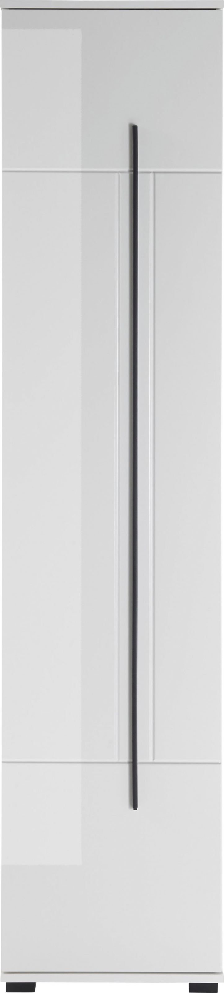 INOSIGN Hochschrank »Cantara, Badschrank in Hochglanz Weiß, Hochschrank im modernen Design«, mit schwarzen Griffen, ausreichend Stauraum