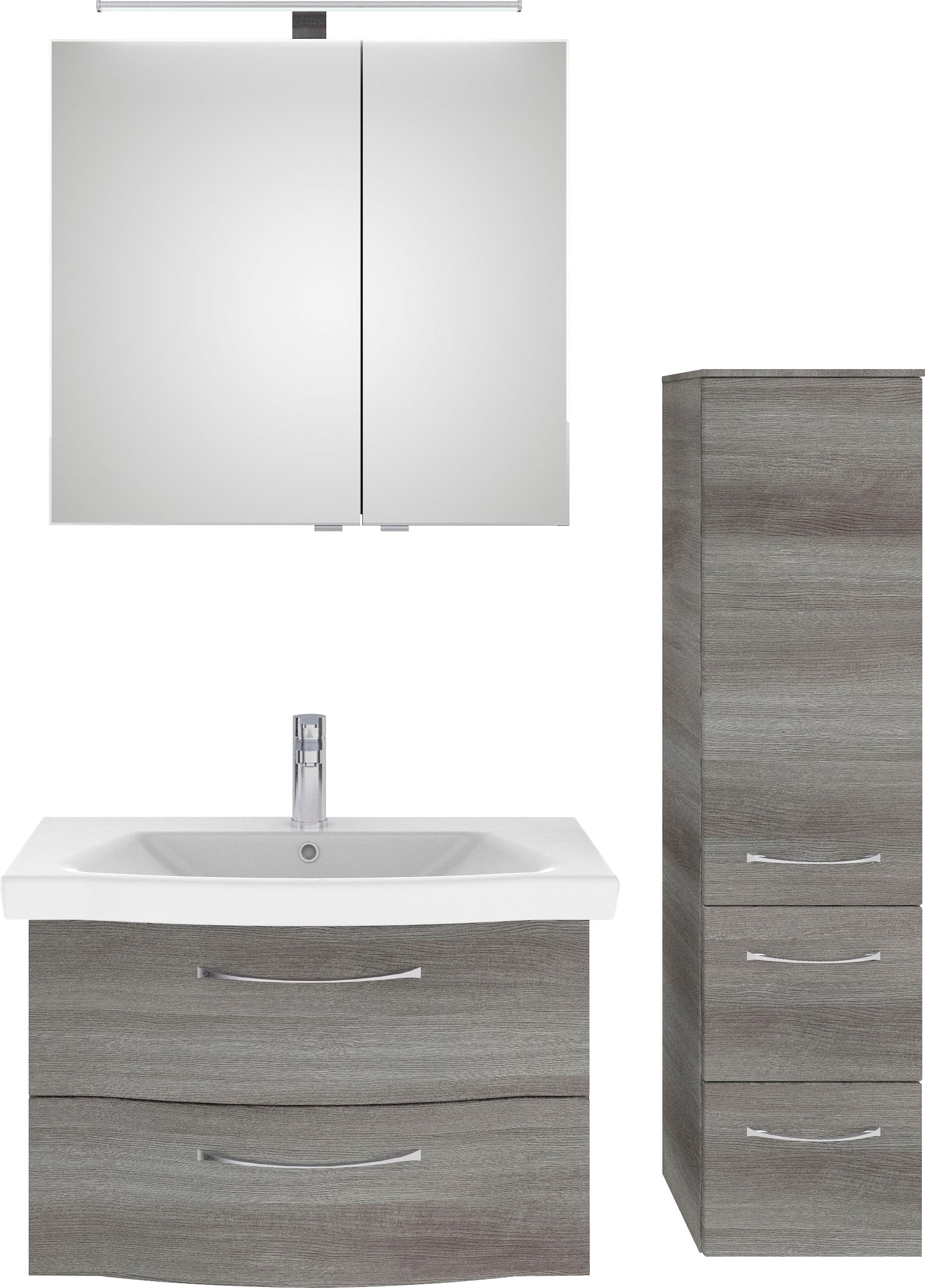 Saphir Badmöbel-Set »6005 Sprint 3-teilig, Keramik-Waschtisch mit LED-Spieg günstig online kaufen