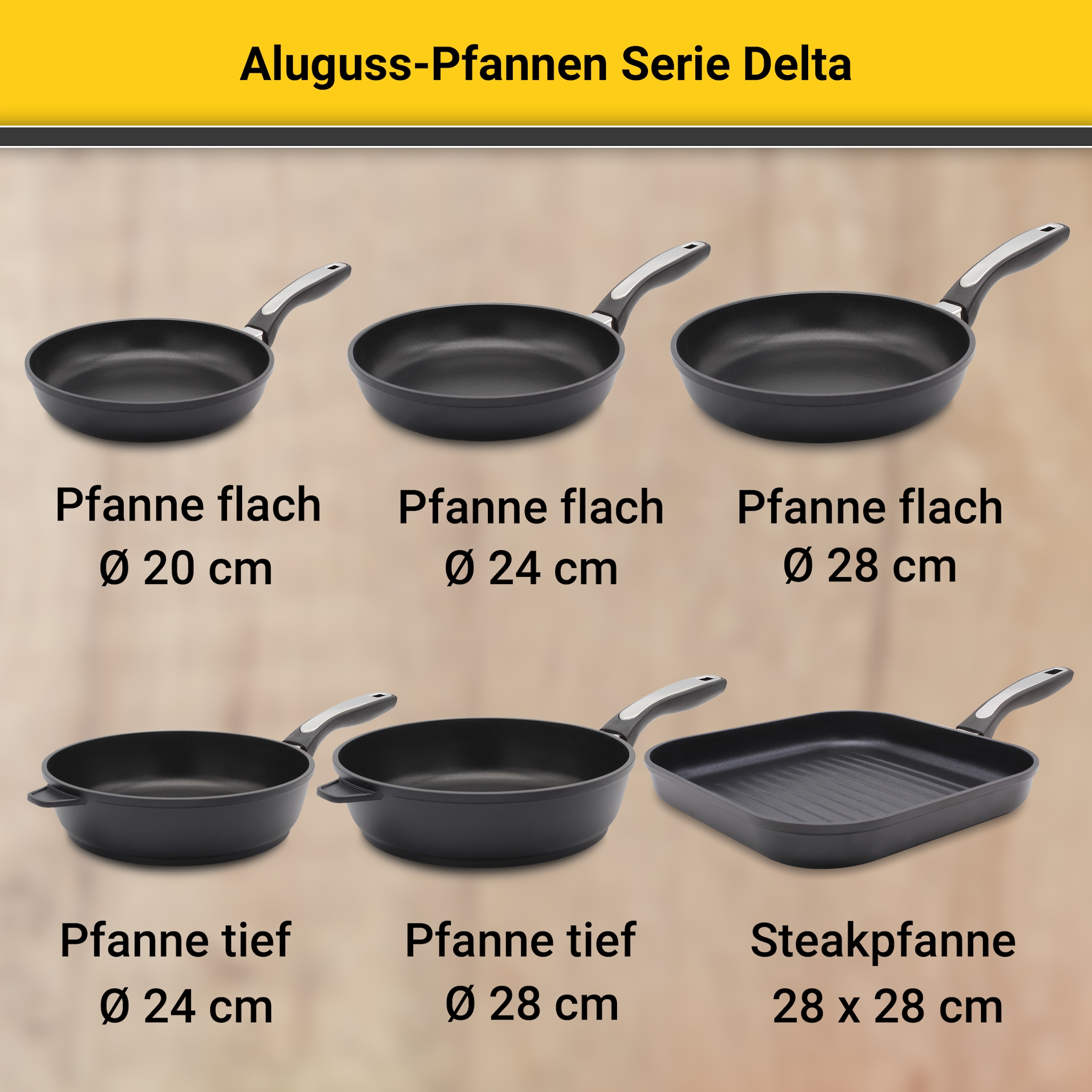 Krüger Topf-Set »Delta«, Aluminiumguss, (Set, 7 tlg.), für Induktions-Kochfelder geeignet