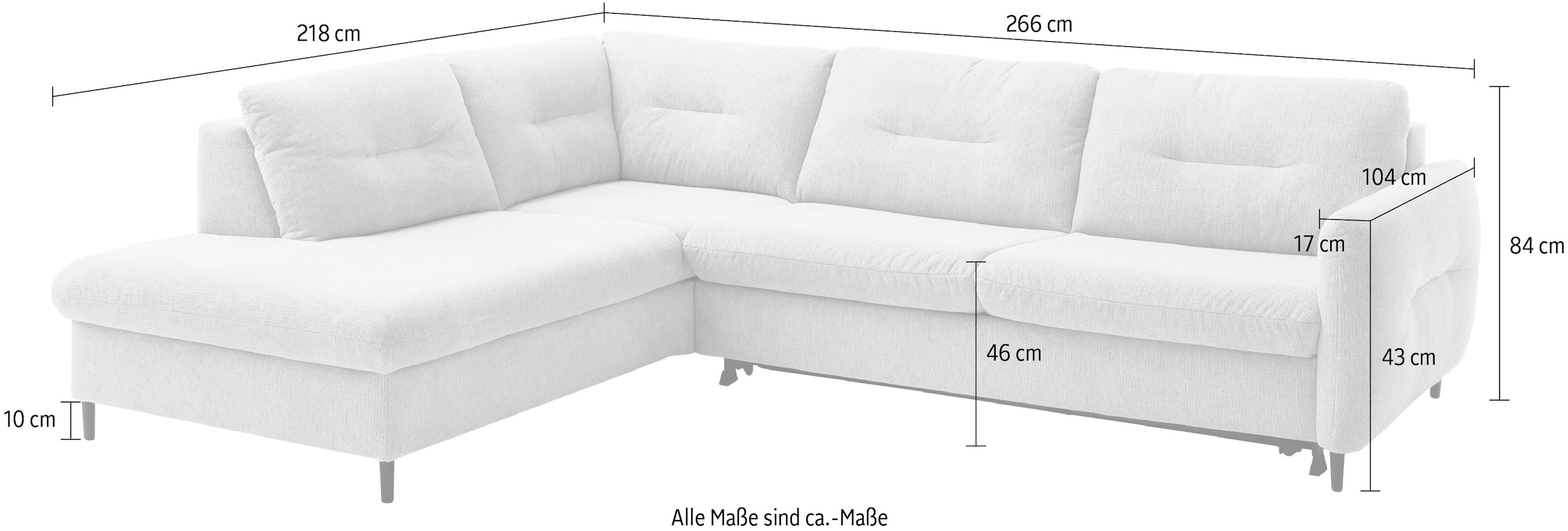 Home affaire Ecksofa »Clevina, L-Form mit Kaltschaummatratze« Längsschläfer mit echter Dauerschläferfunktion & flexibel stellbar